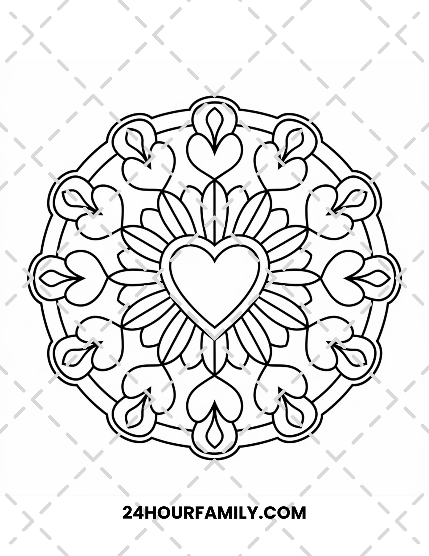 bold heart mandala coloring pages