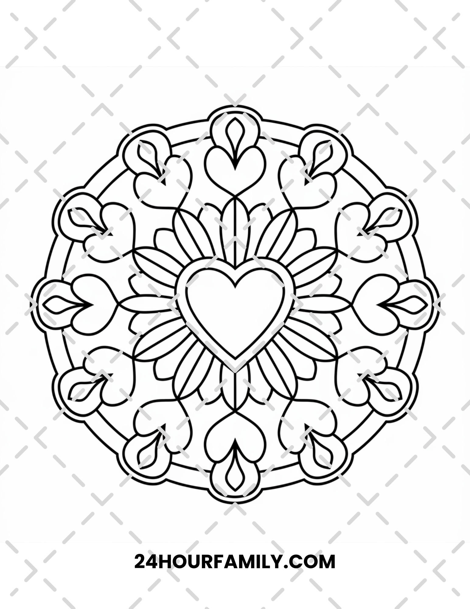bold heart mandala coloring pages