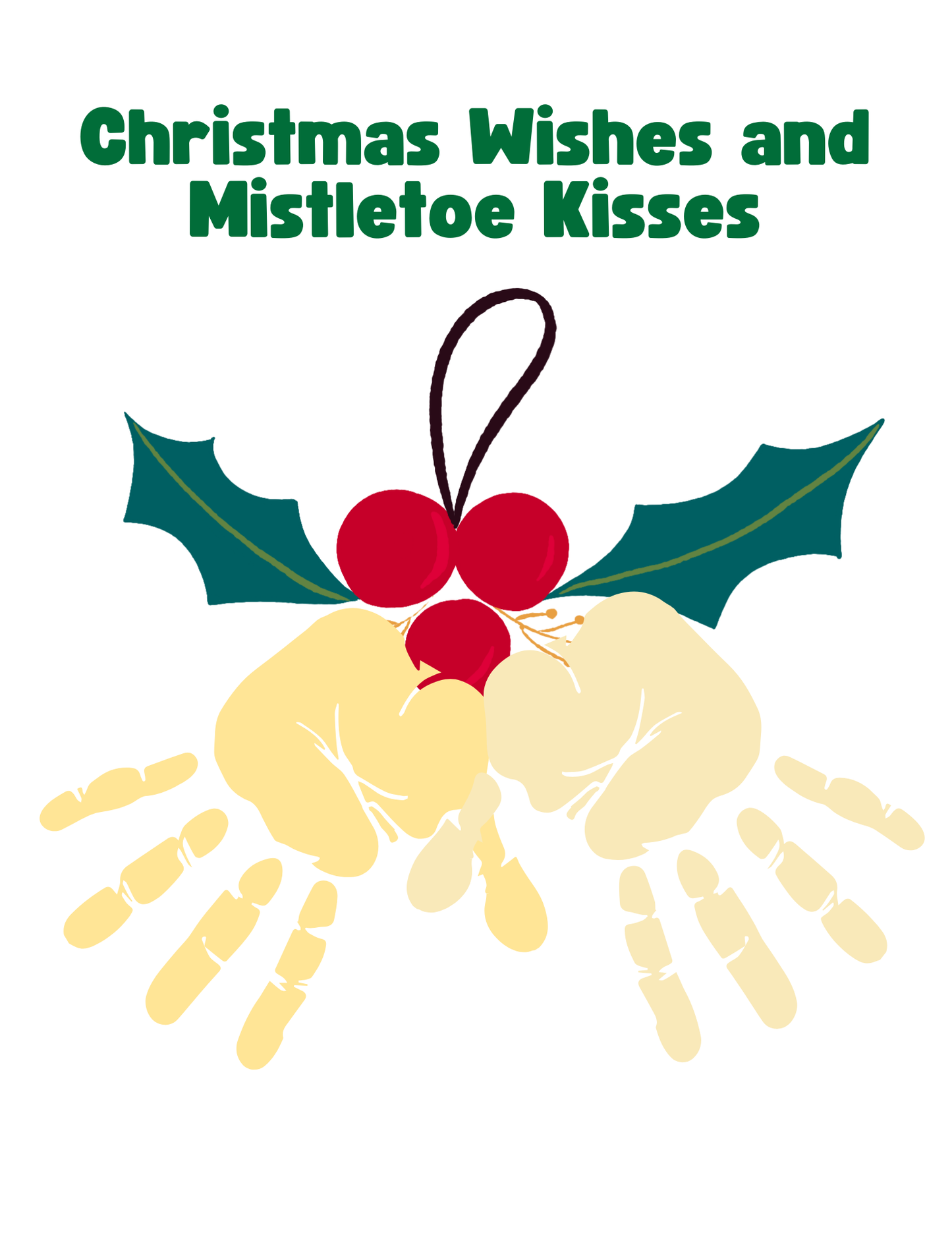 misletoe handprint art printable