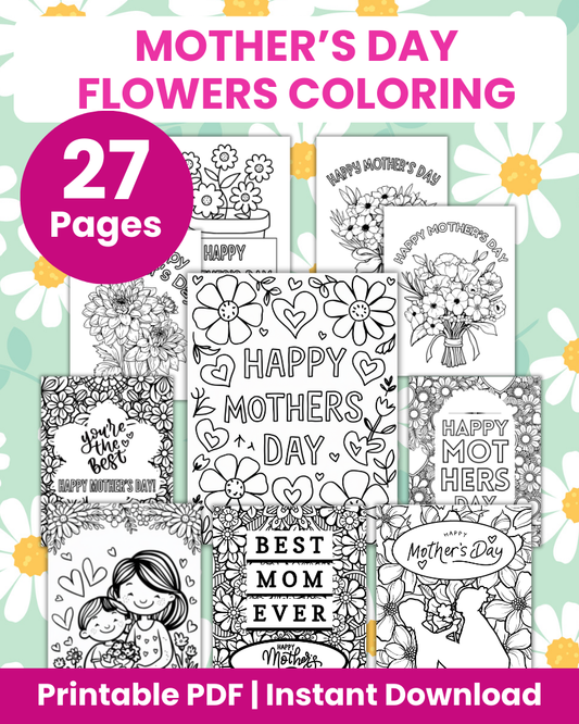 mother's day flowers coloring pages 