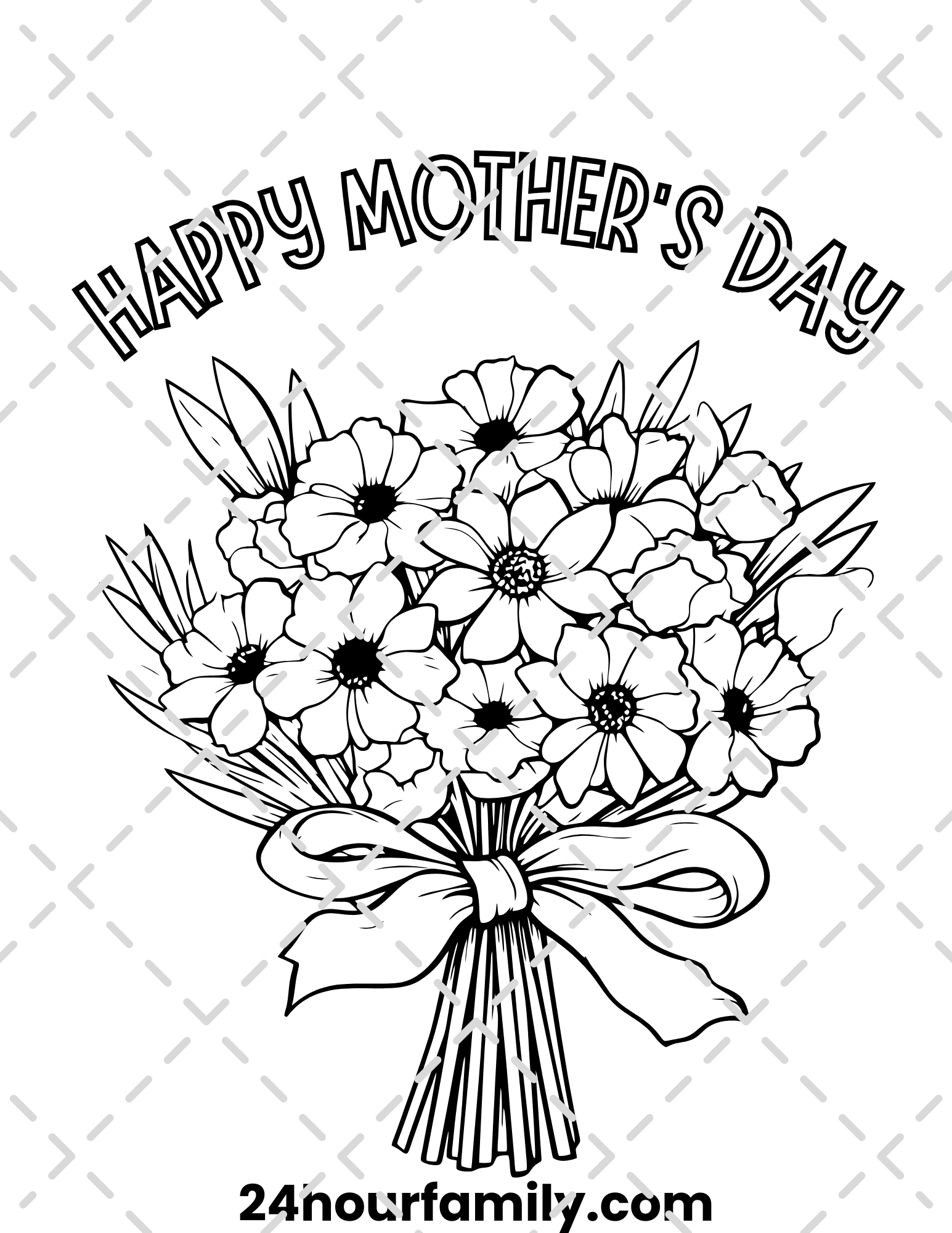 mothers day flowers coloring pages