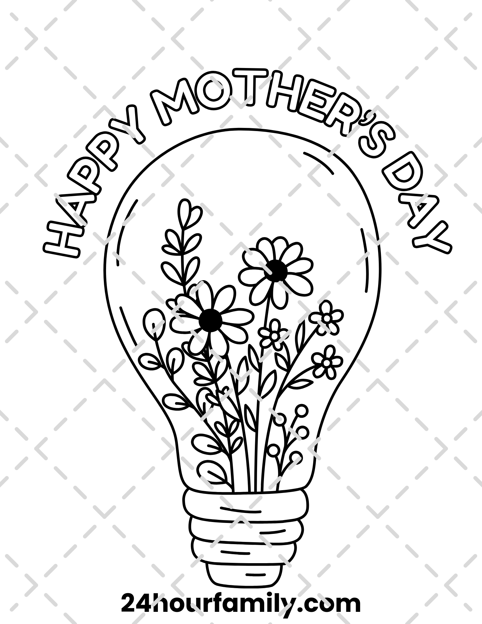 mothers day flowers coloring pages