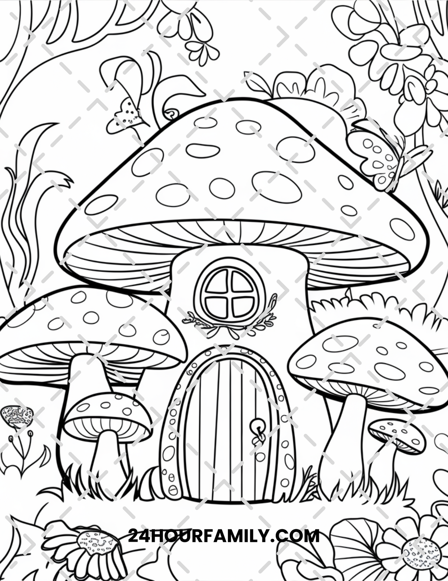 fairy house coloring pages