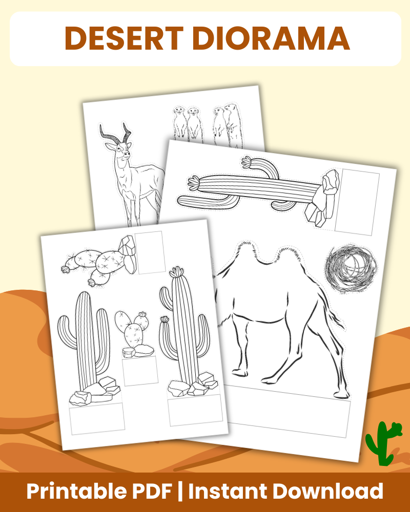 Printable Desert Diorama (10 Pages) – 24hourprintables.com