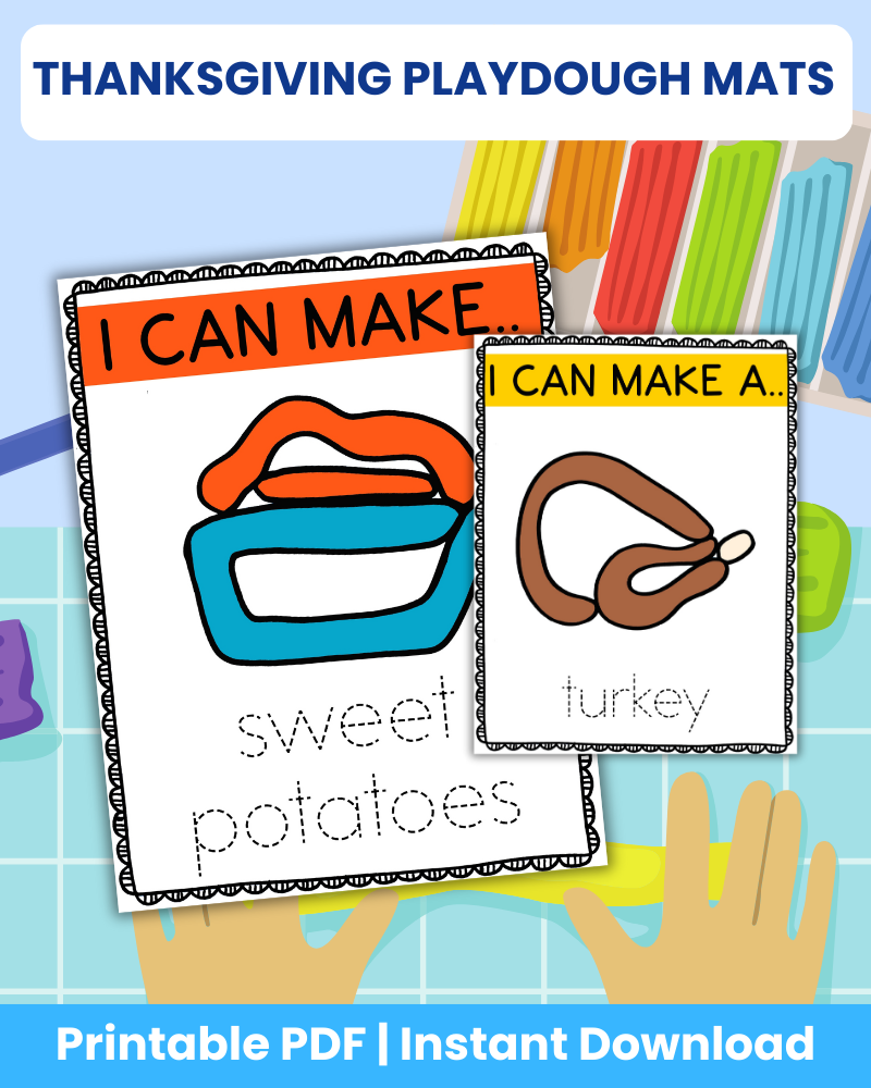 thanksgiving playdough mats coloring pages