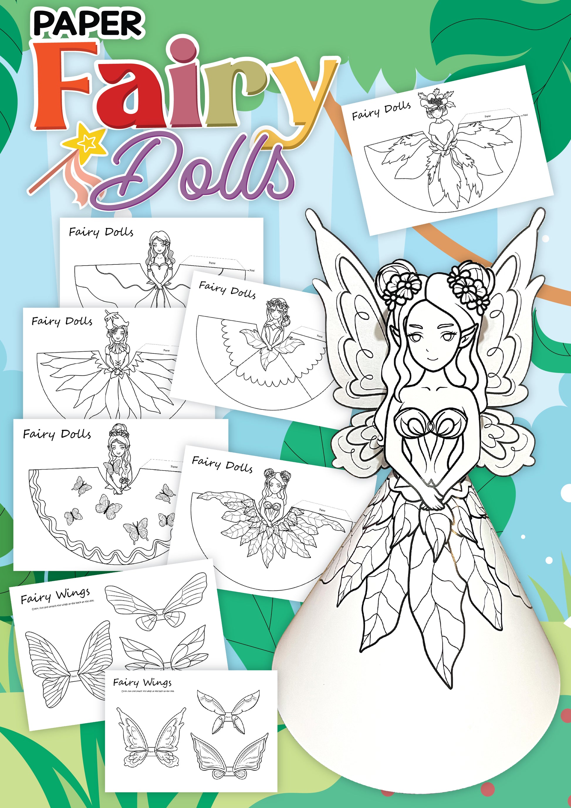 paper dolls craft build fairy paper dolls