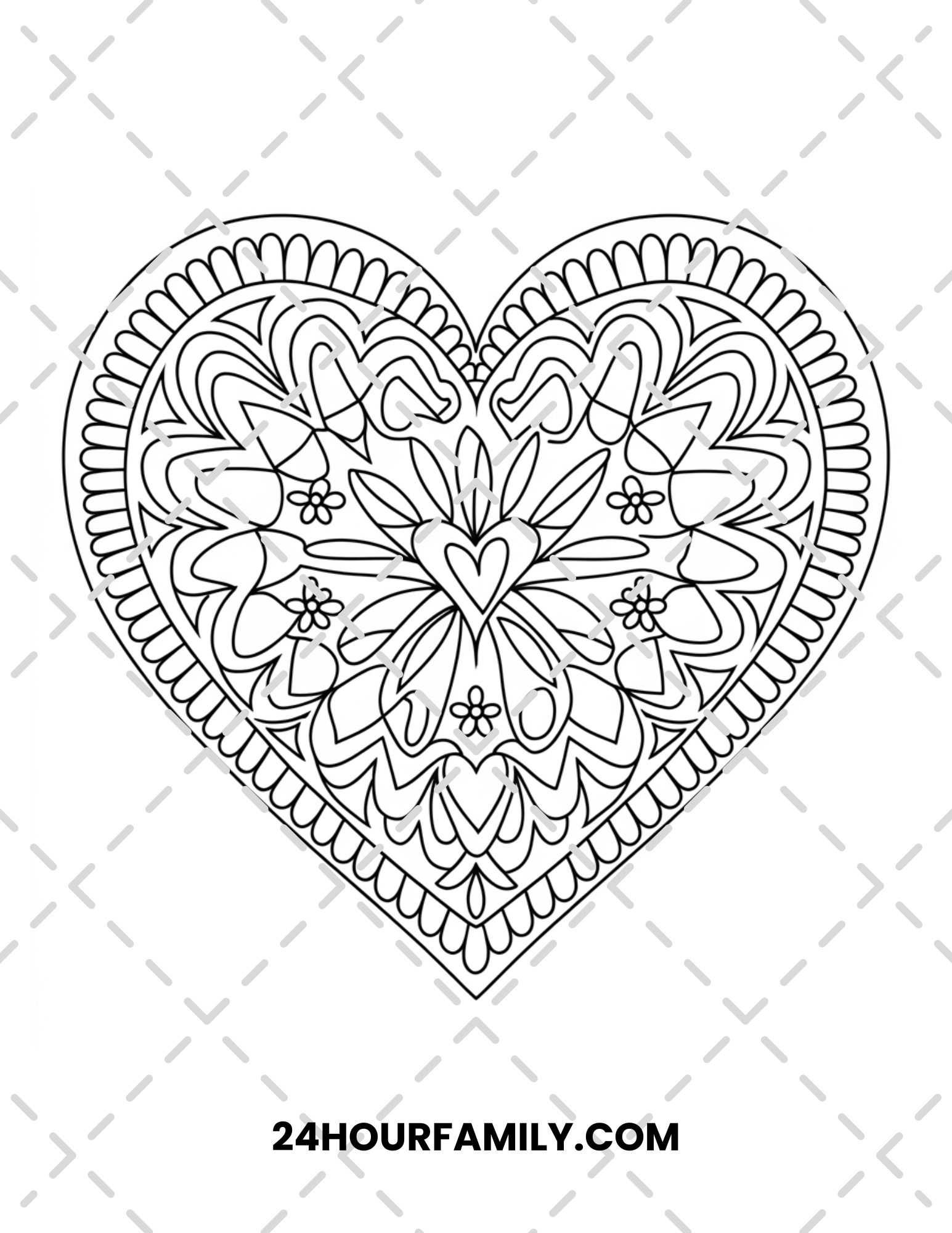heart mandala coloring pages