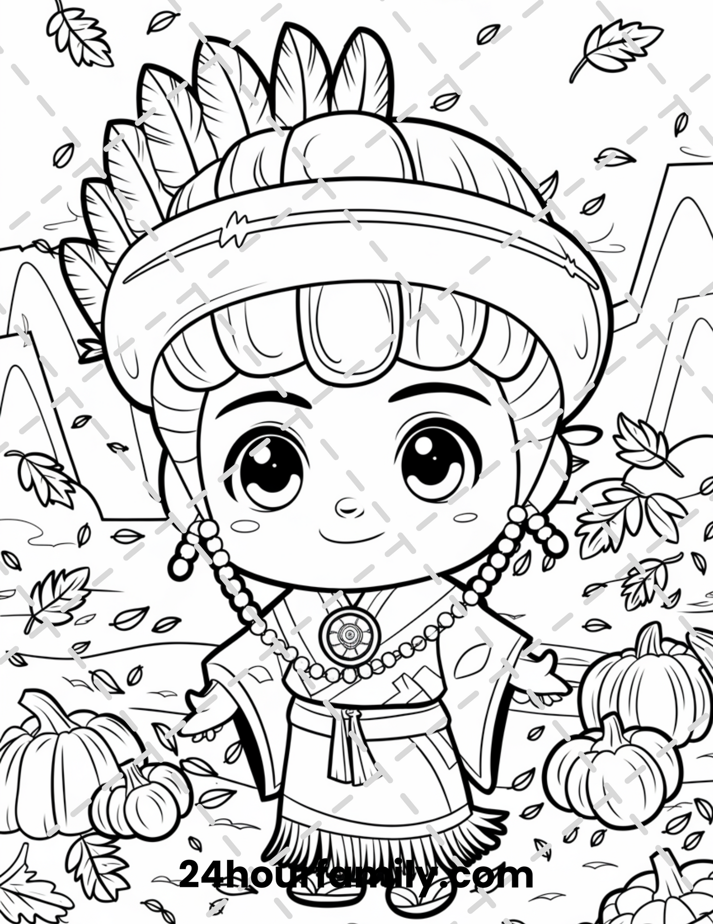 pilgrim harvest coloring pages