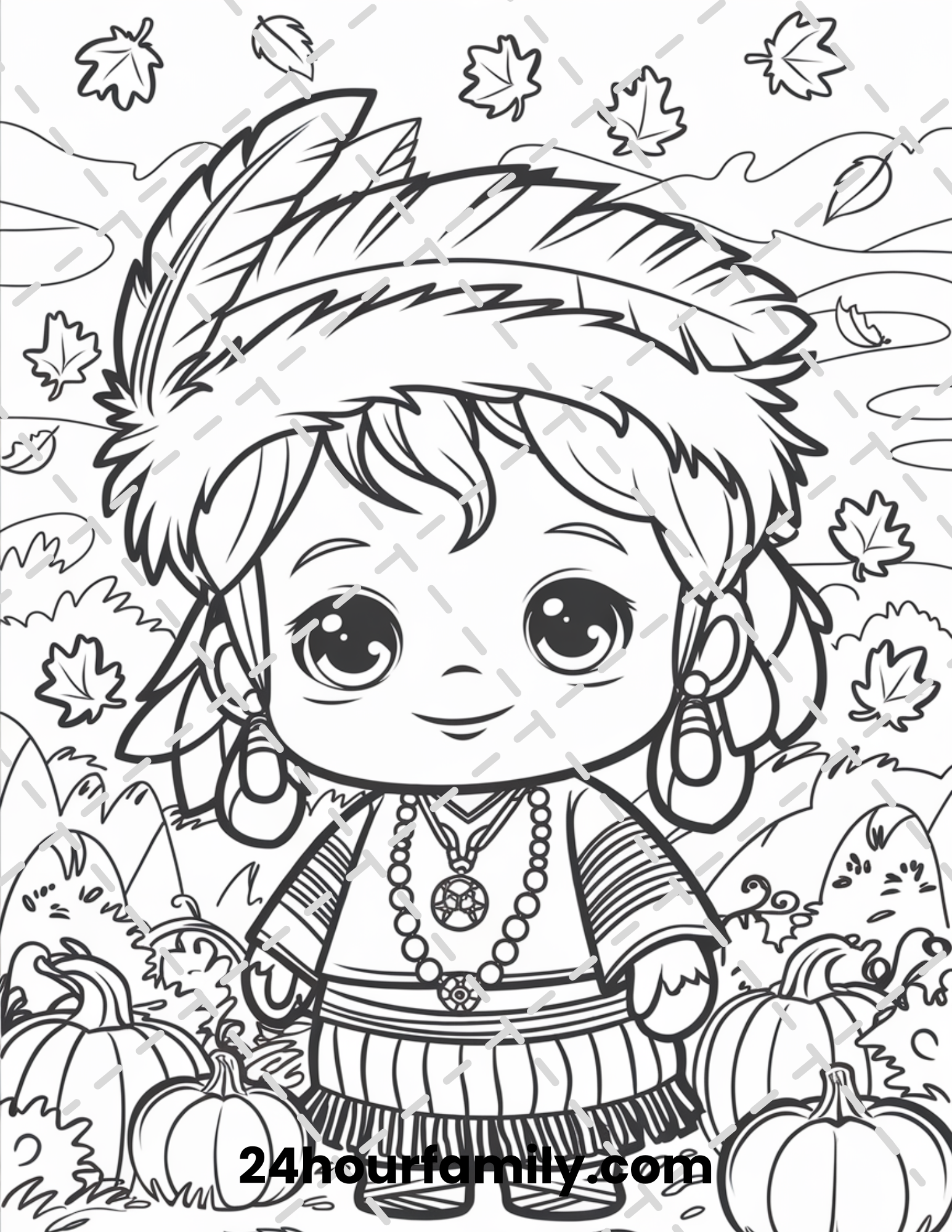 pilgrim harvest coloring pages