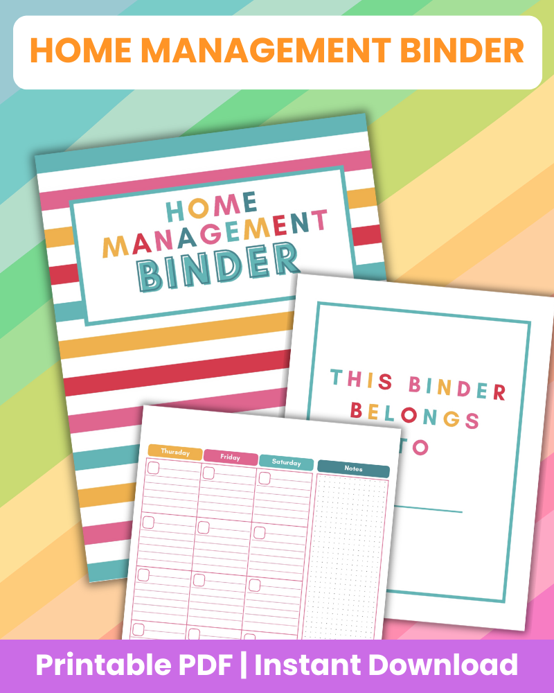 home management binder printable