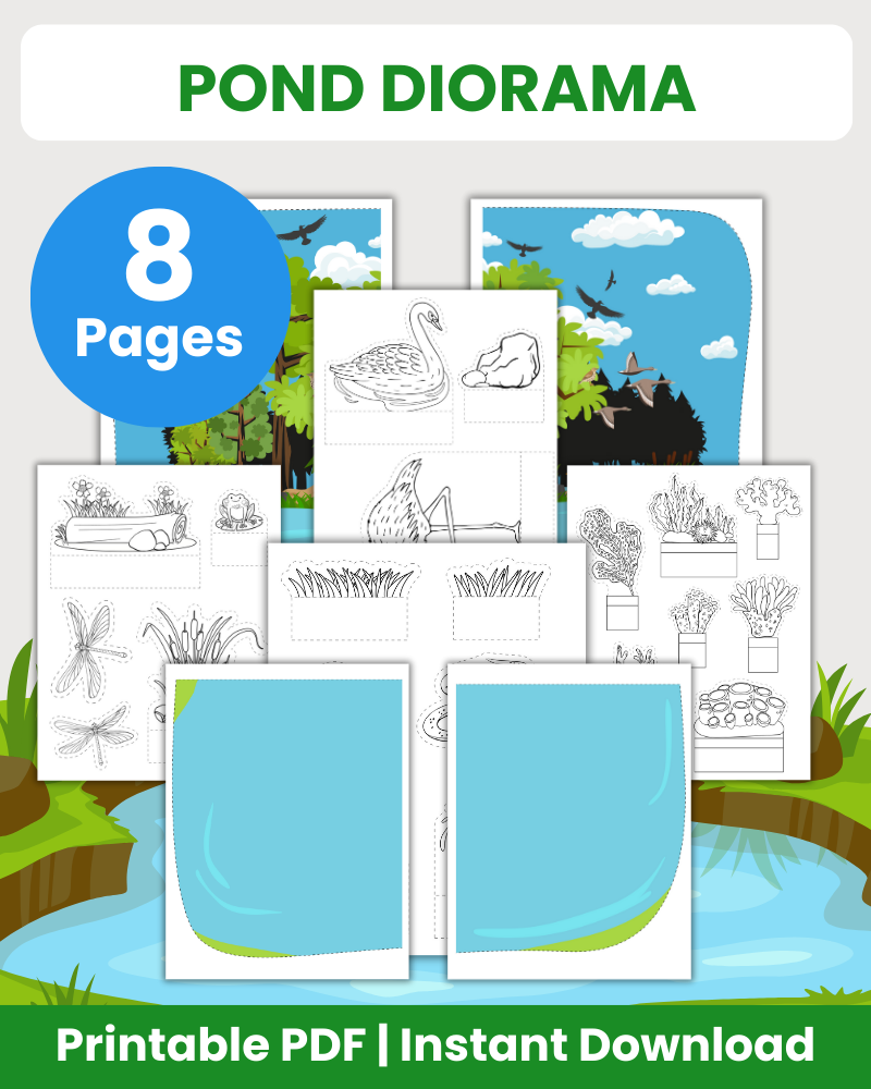 pond diorama printable crafts