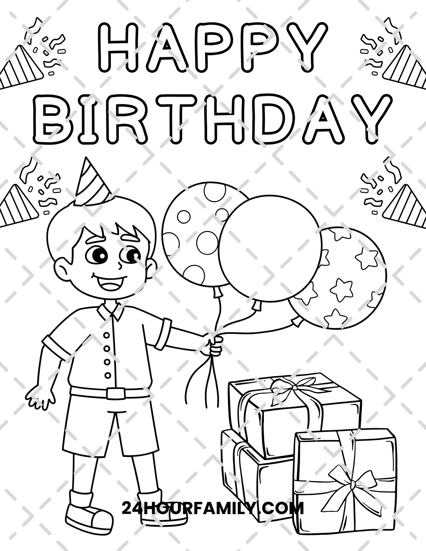 happy birthday coloring pages