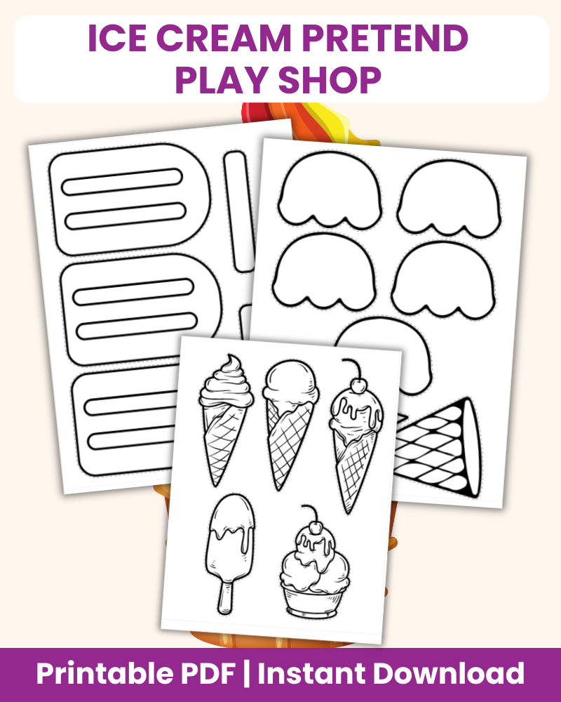 ice cream pretend play shop printable
