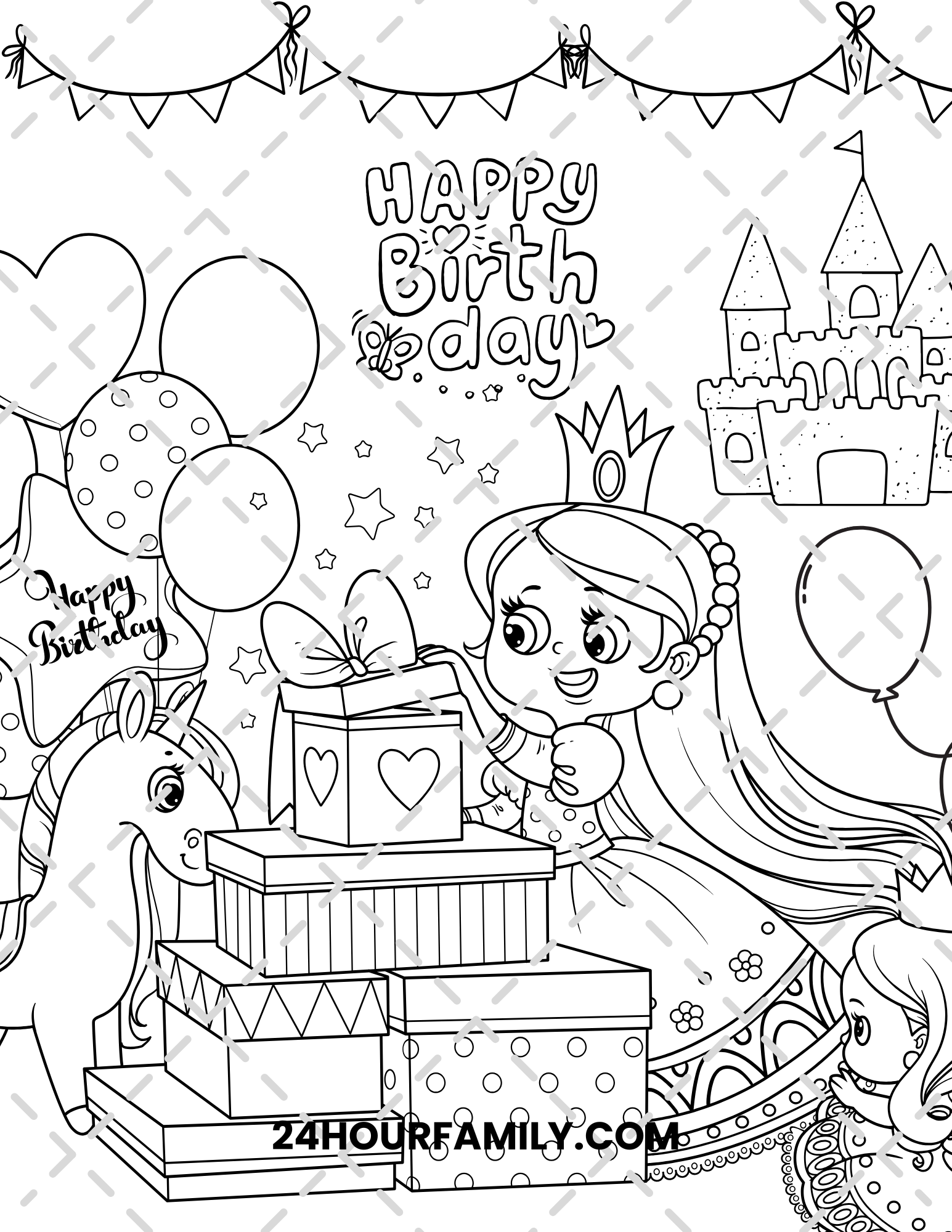 happy birthday coloring pages