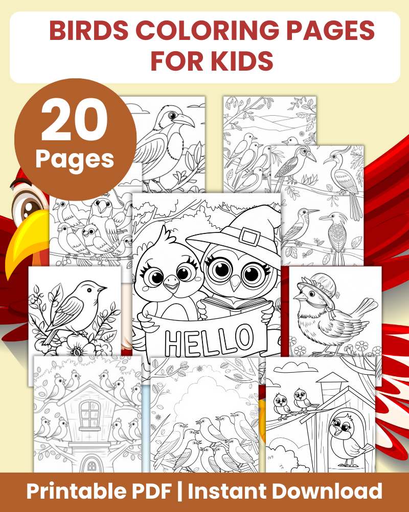 birds coloring pages for kids