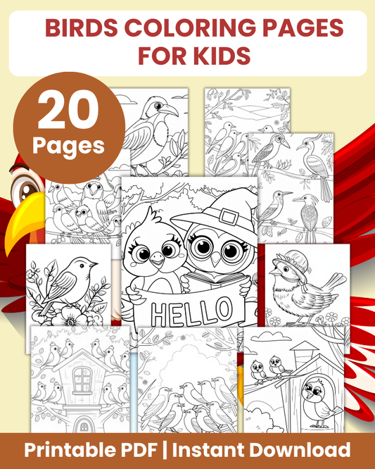 birds coloring pages for kids