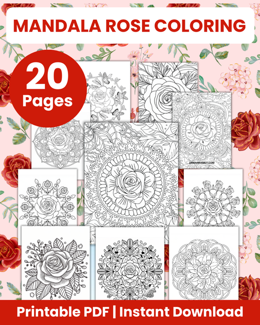 mandala rose coloring pages