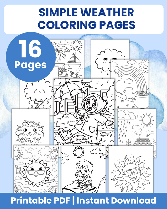 simple weather coloring pages