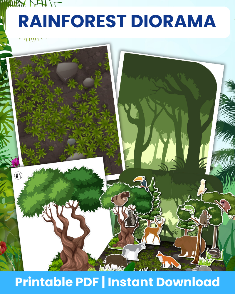 rainforest diorama printable 