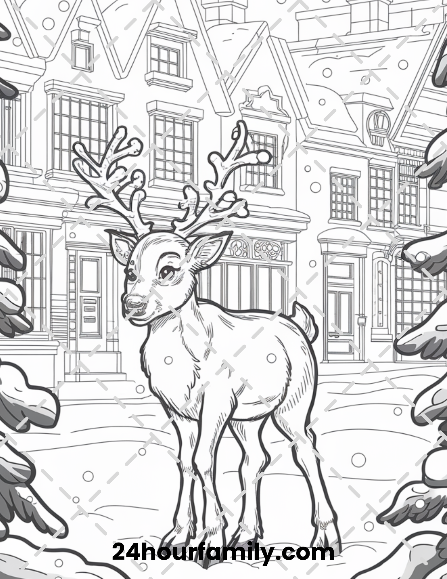 majestic reindeer coloring pages