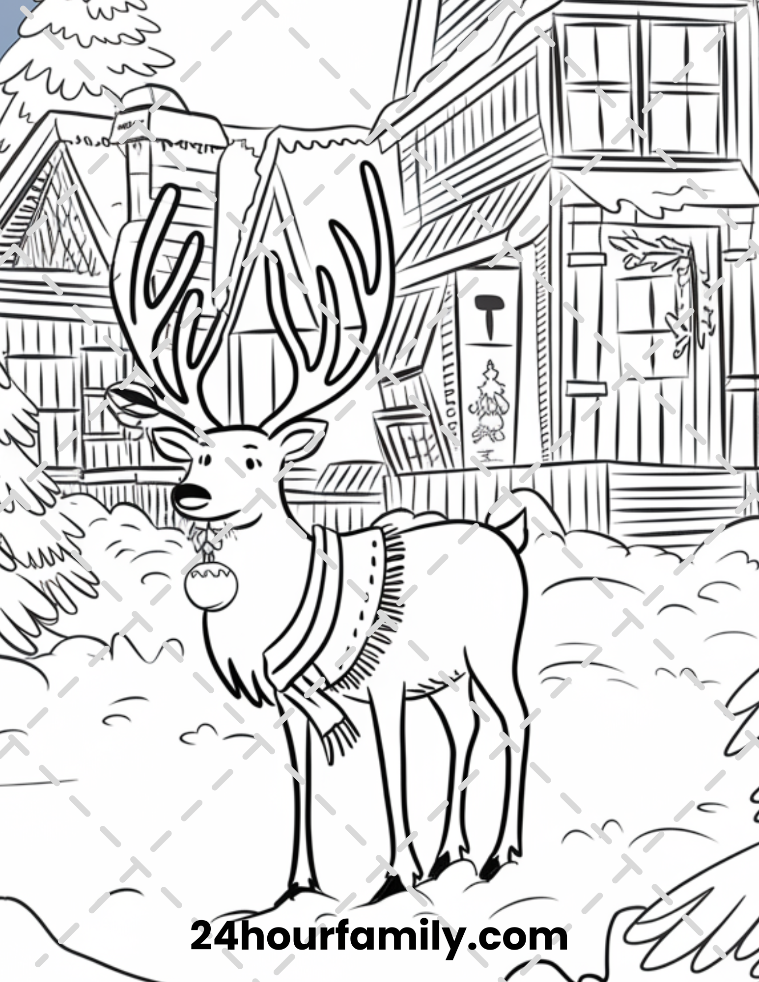 majestic reindeer coloring pages