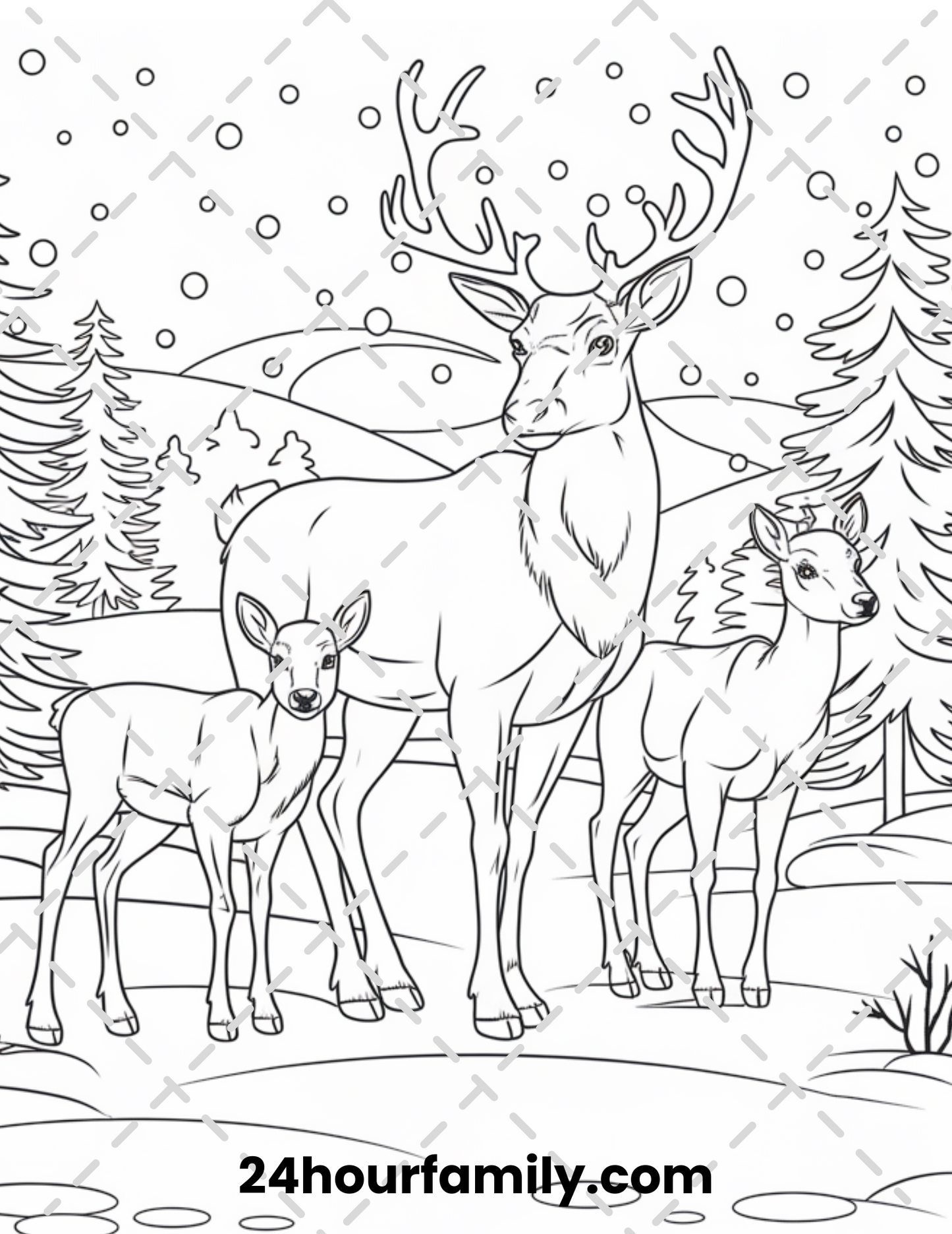 majestic reindeer coloring pages