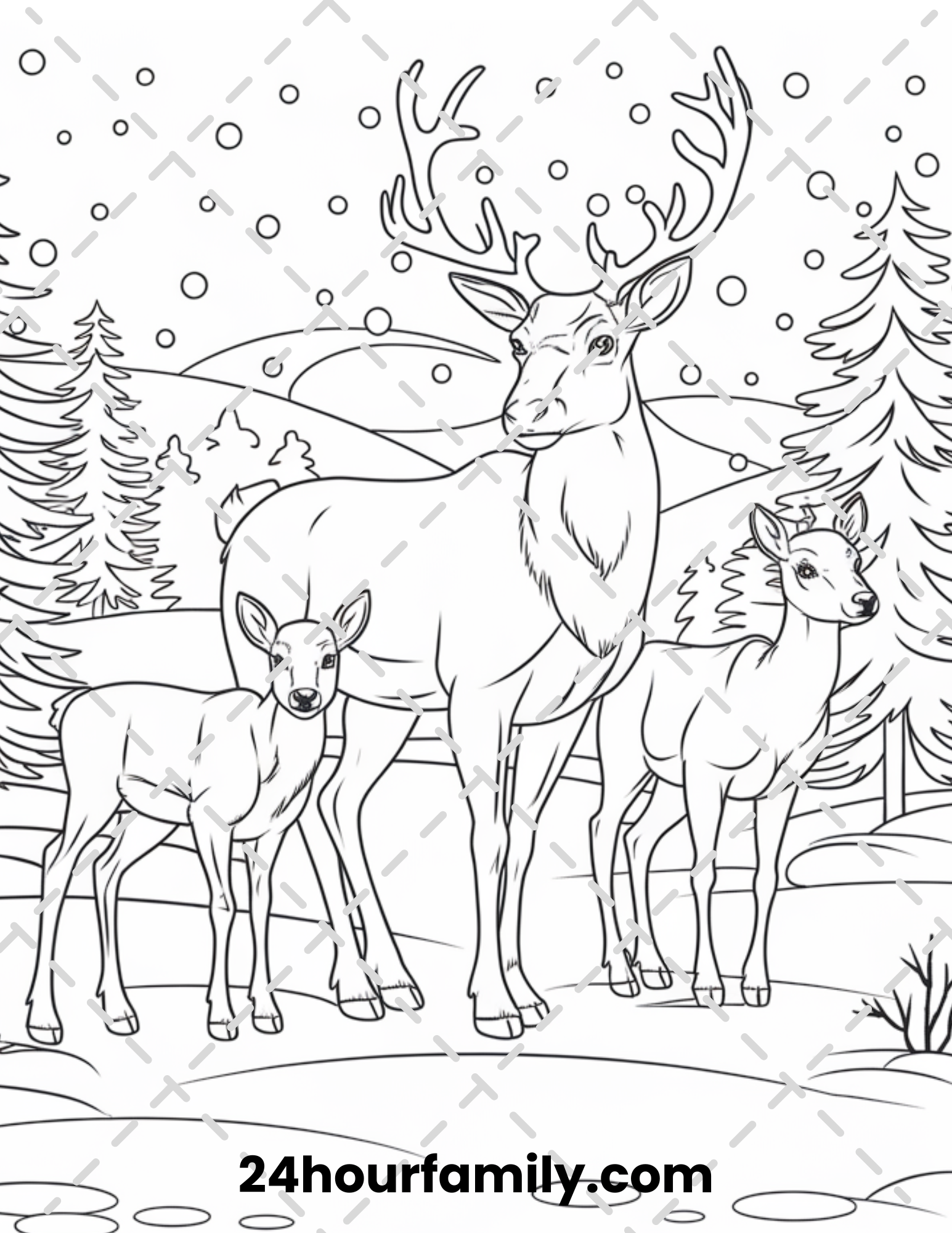 majestic reindeer coloring pages