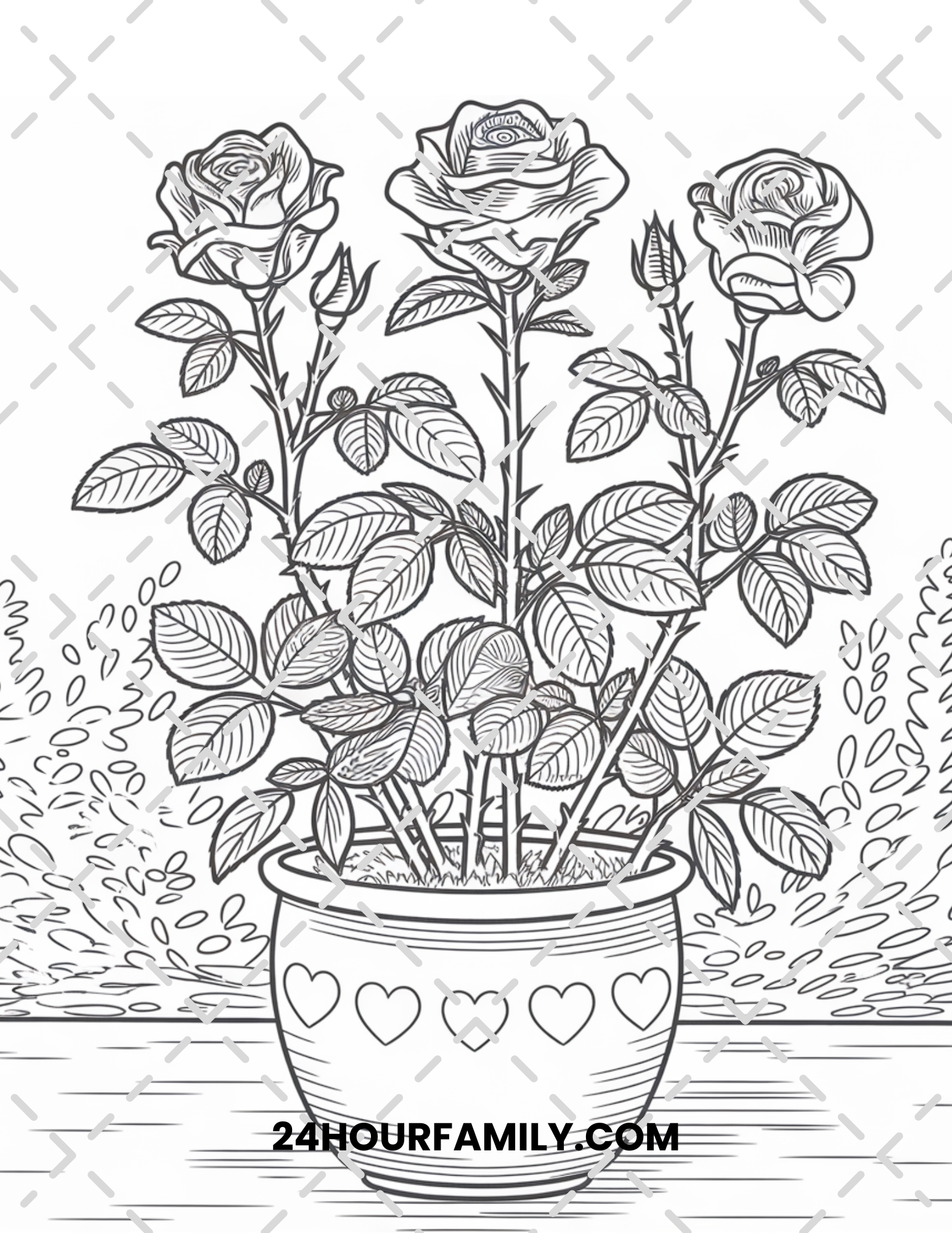 rose and heart printable art