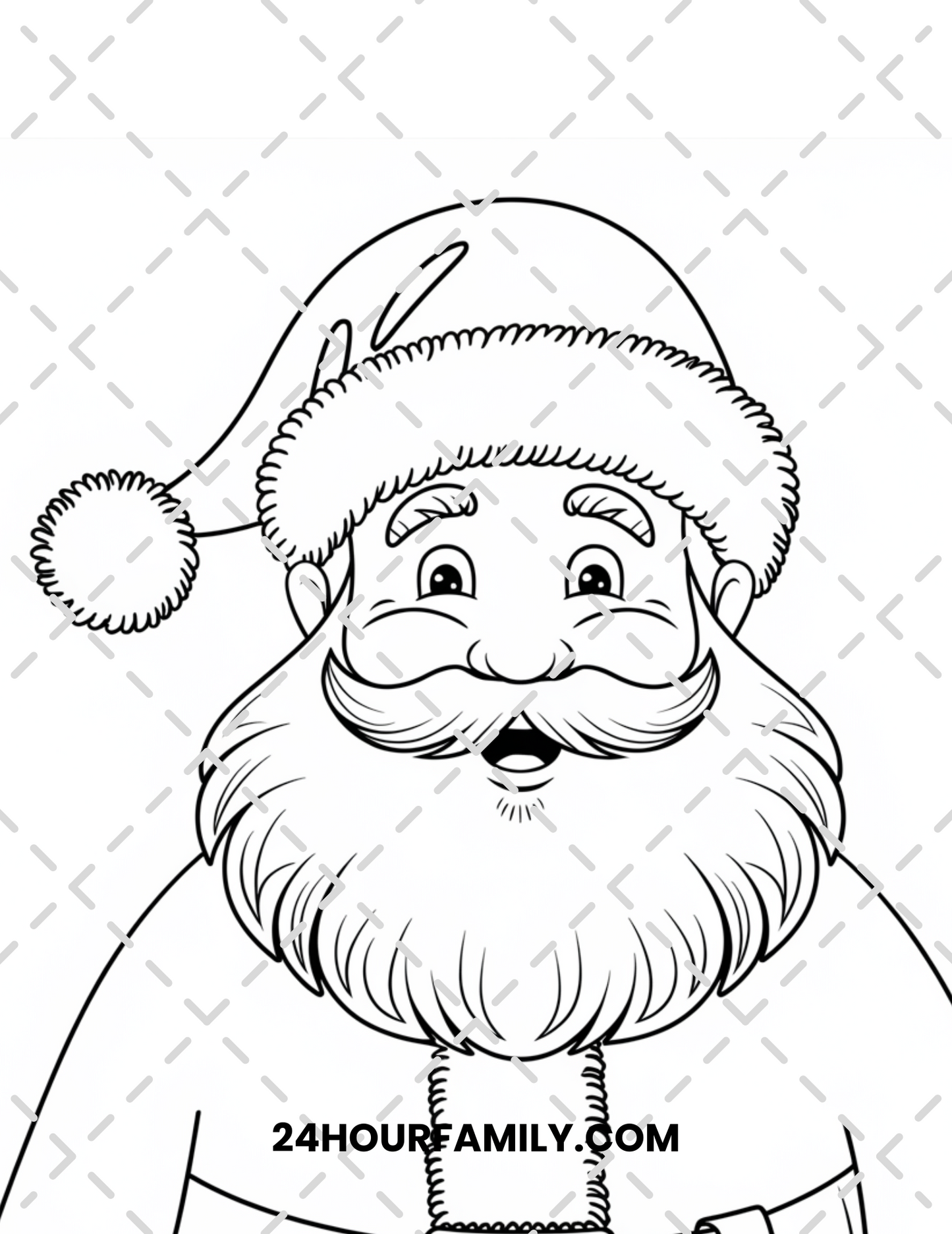 santa face coloring pages