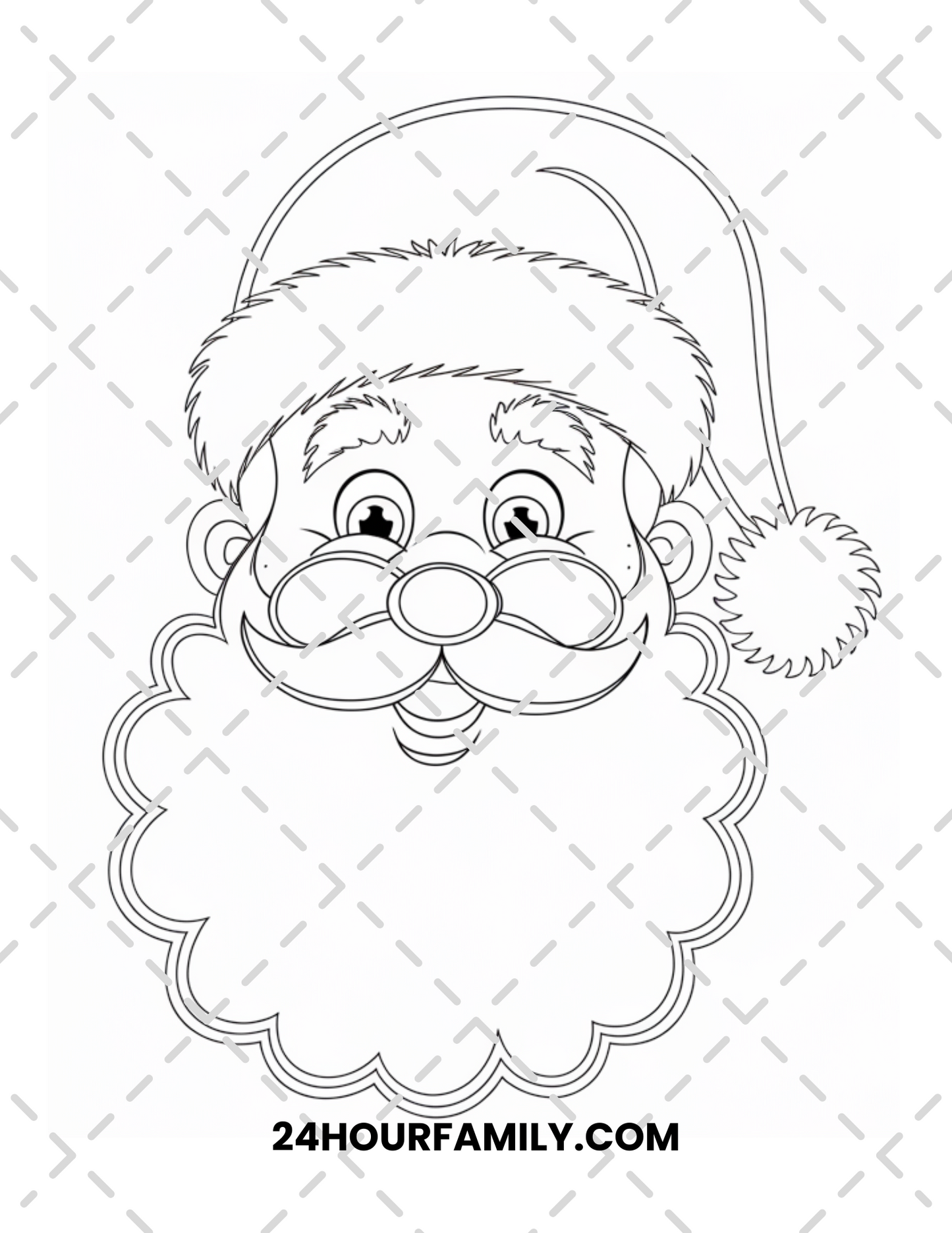 santa face coloring pages