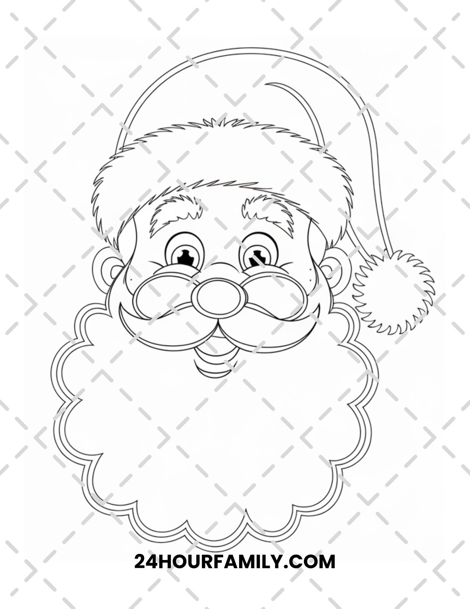 santa face coloring pages