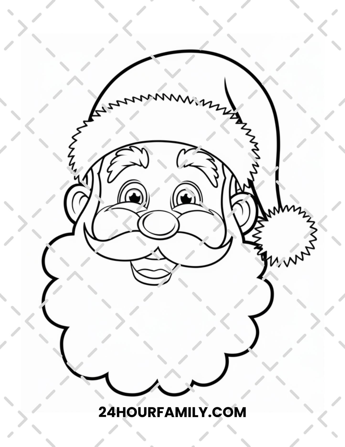 santa face coloring pages