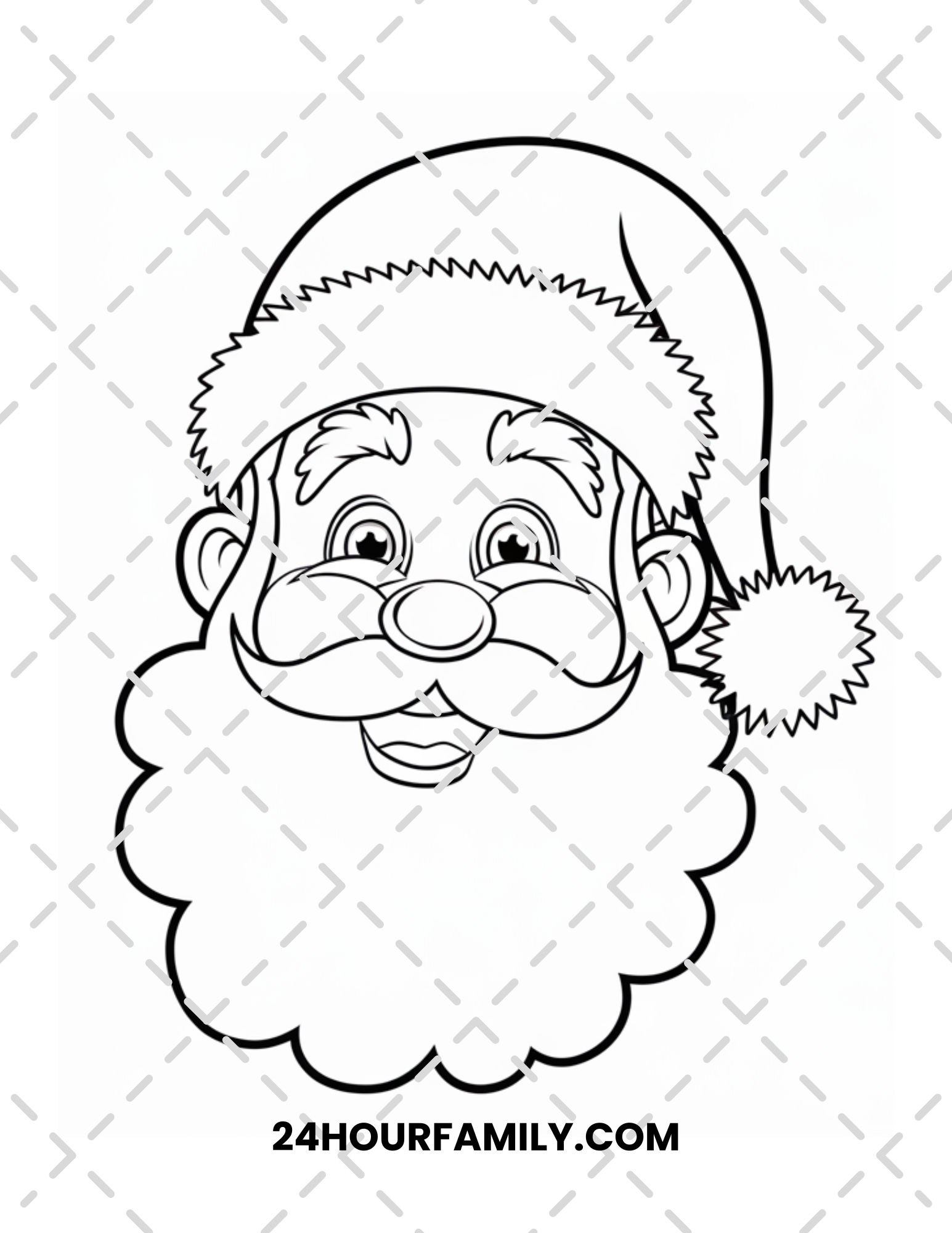 santa face coloring pages