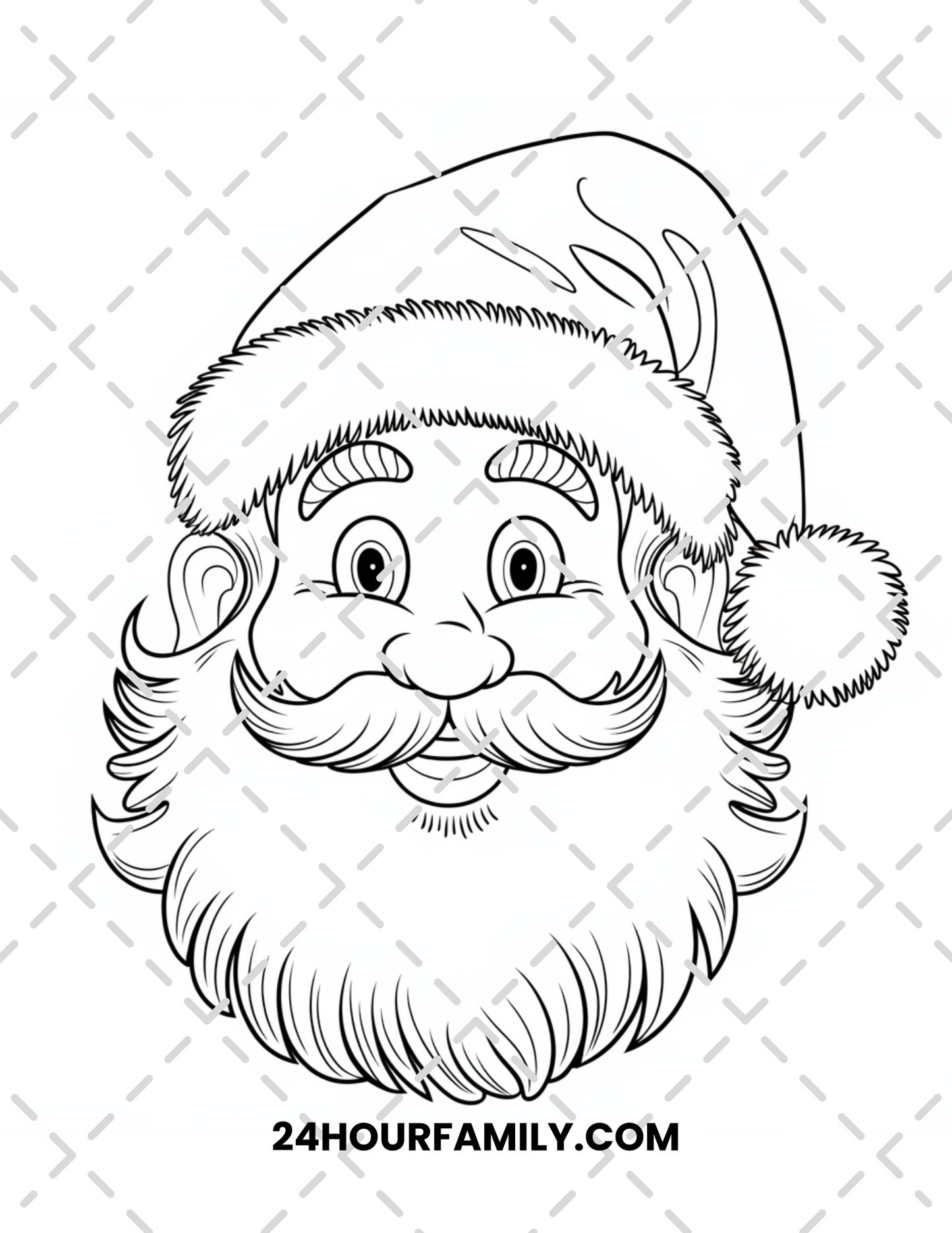 santa face coloring pages
