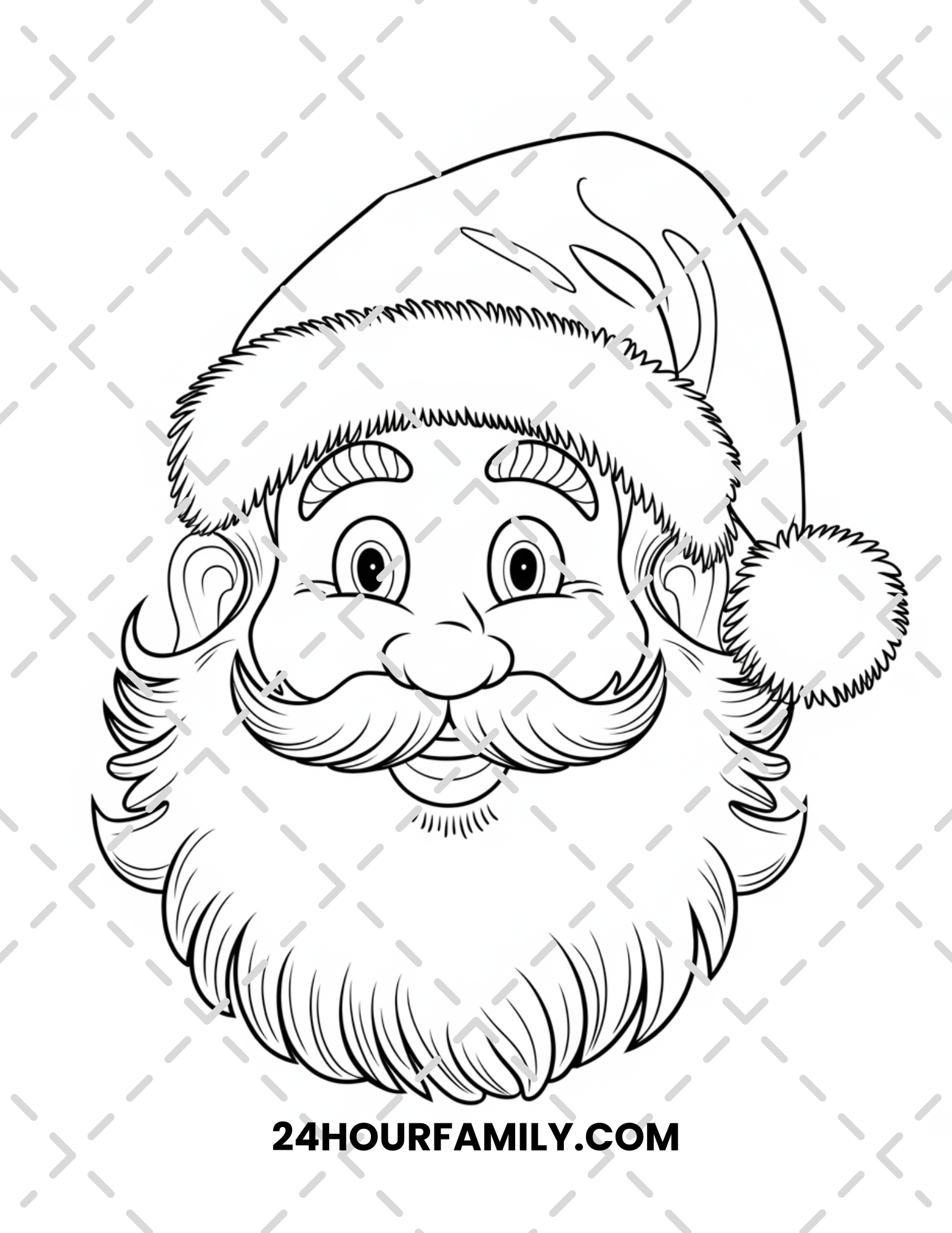 santa face coloring pages