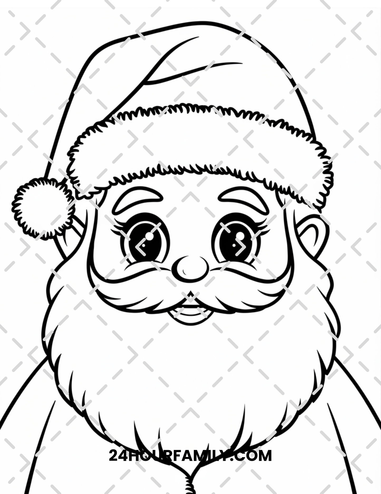 santa face coloring pages