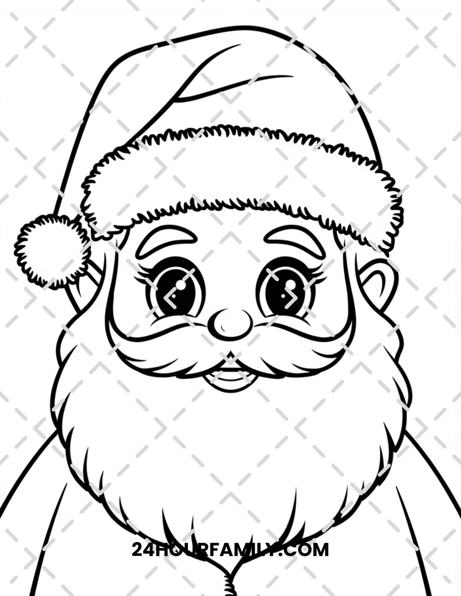 santa face coloring pages