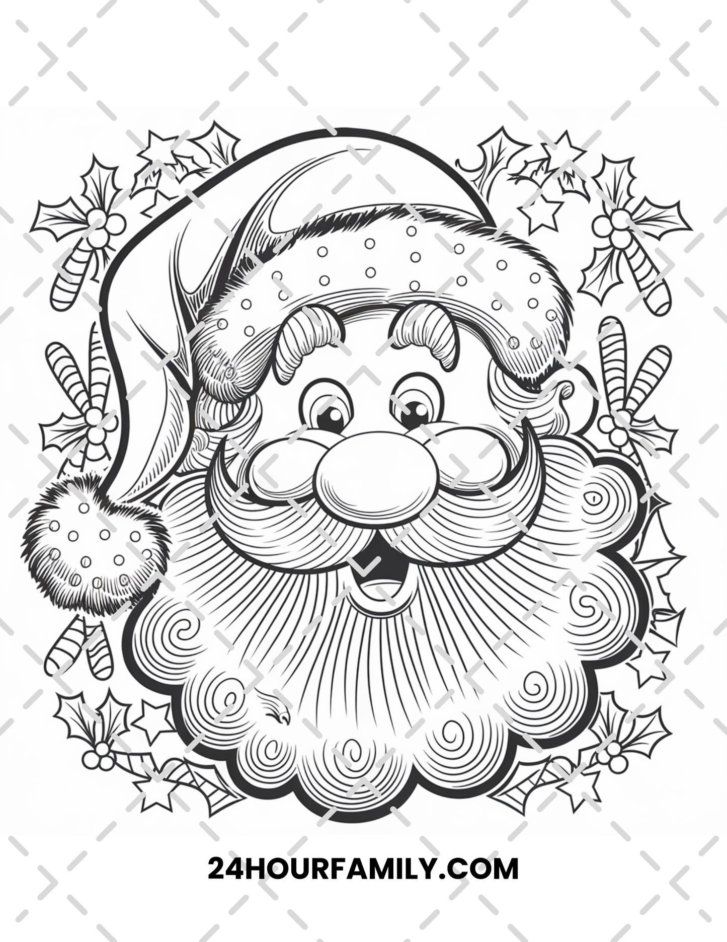 santa face coloring pages