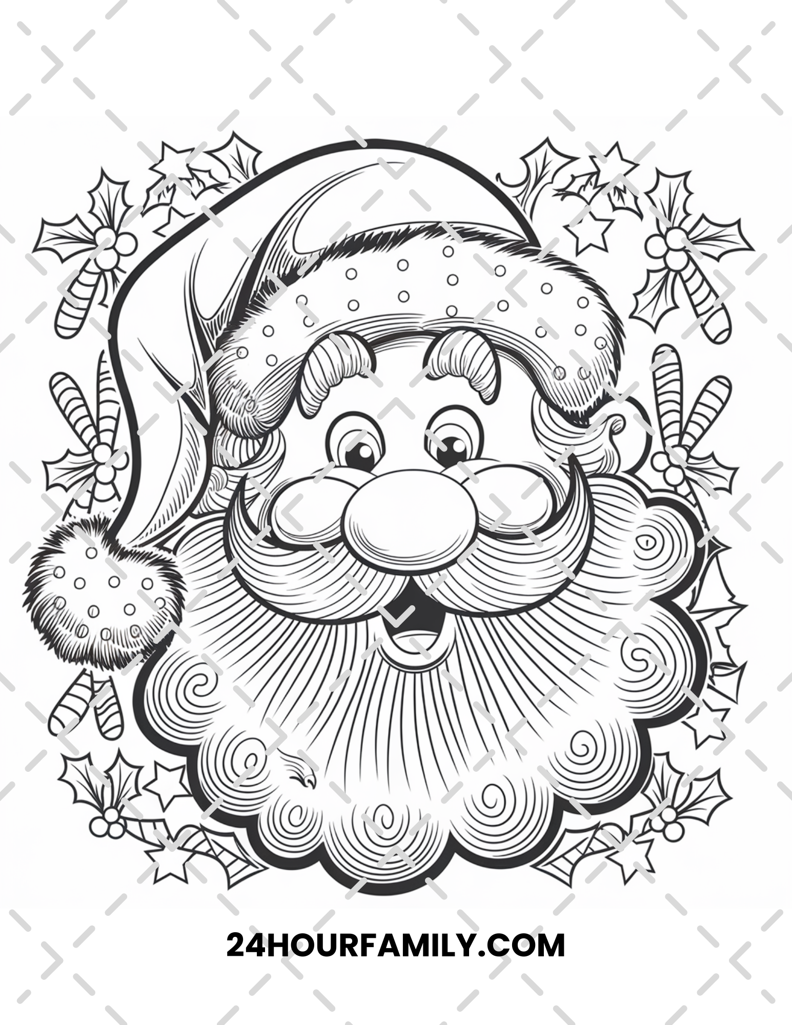 santa face coloring pages
