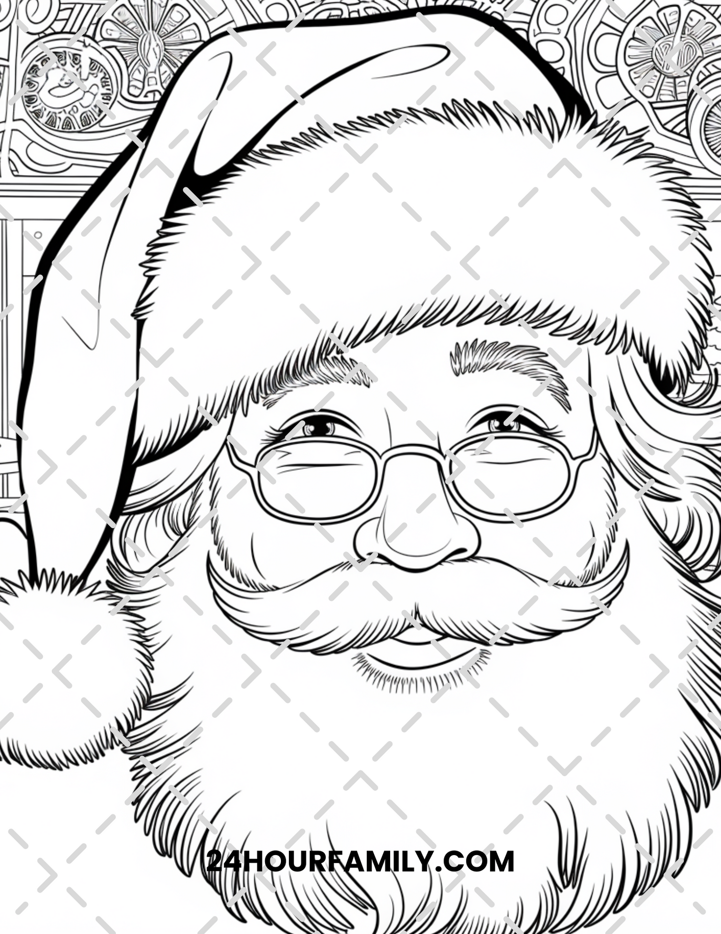 santa face coloring pages