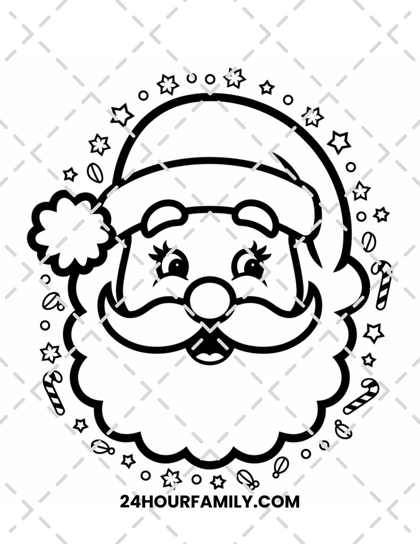 santa face coloring pages