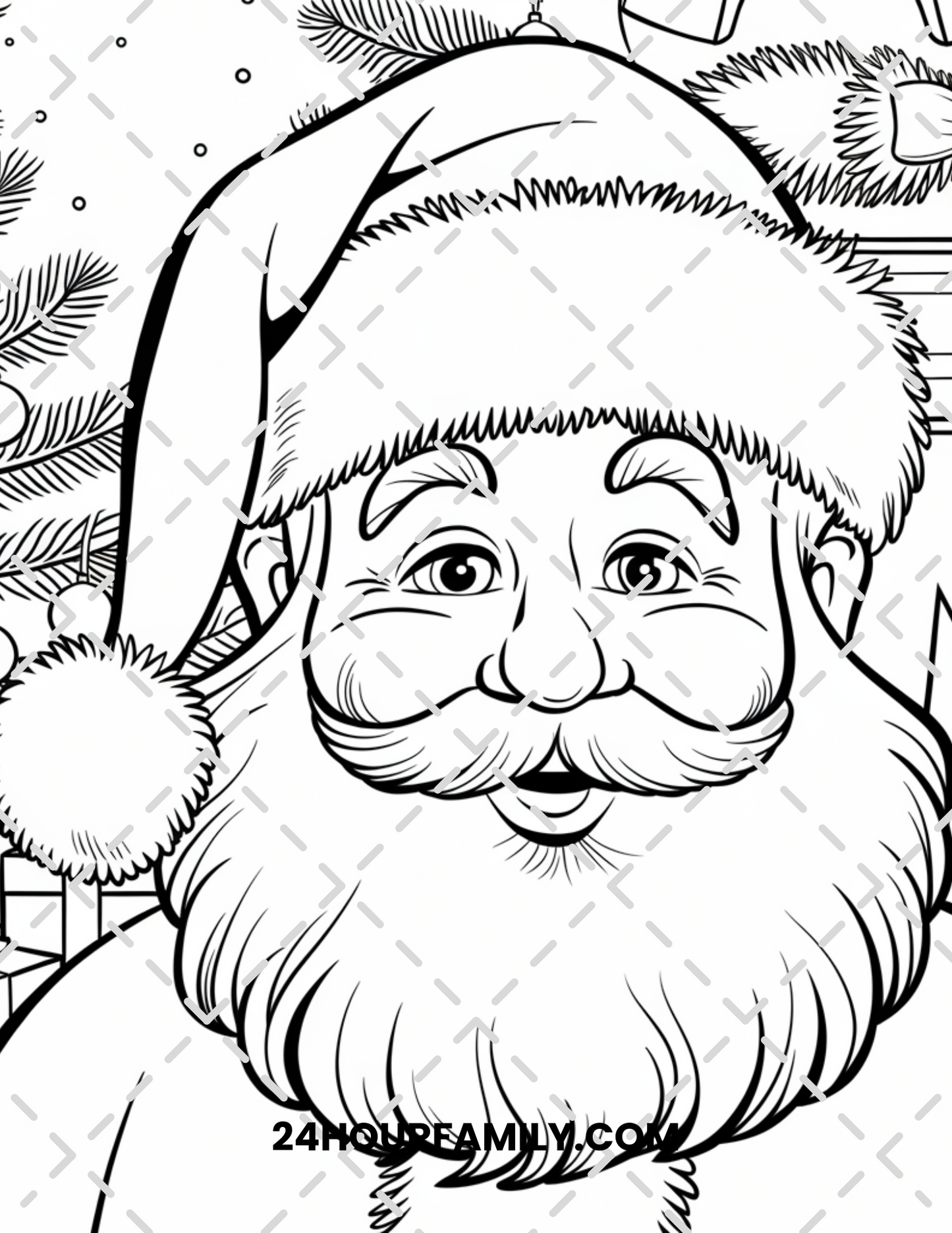 santa face coloring pages