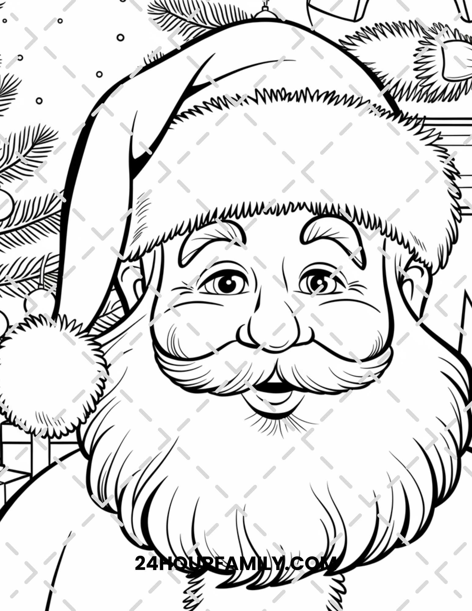 santa face coloring pages