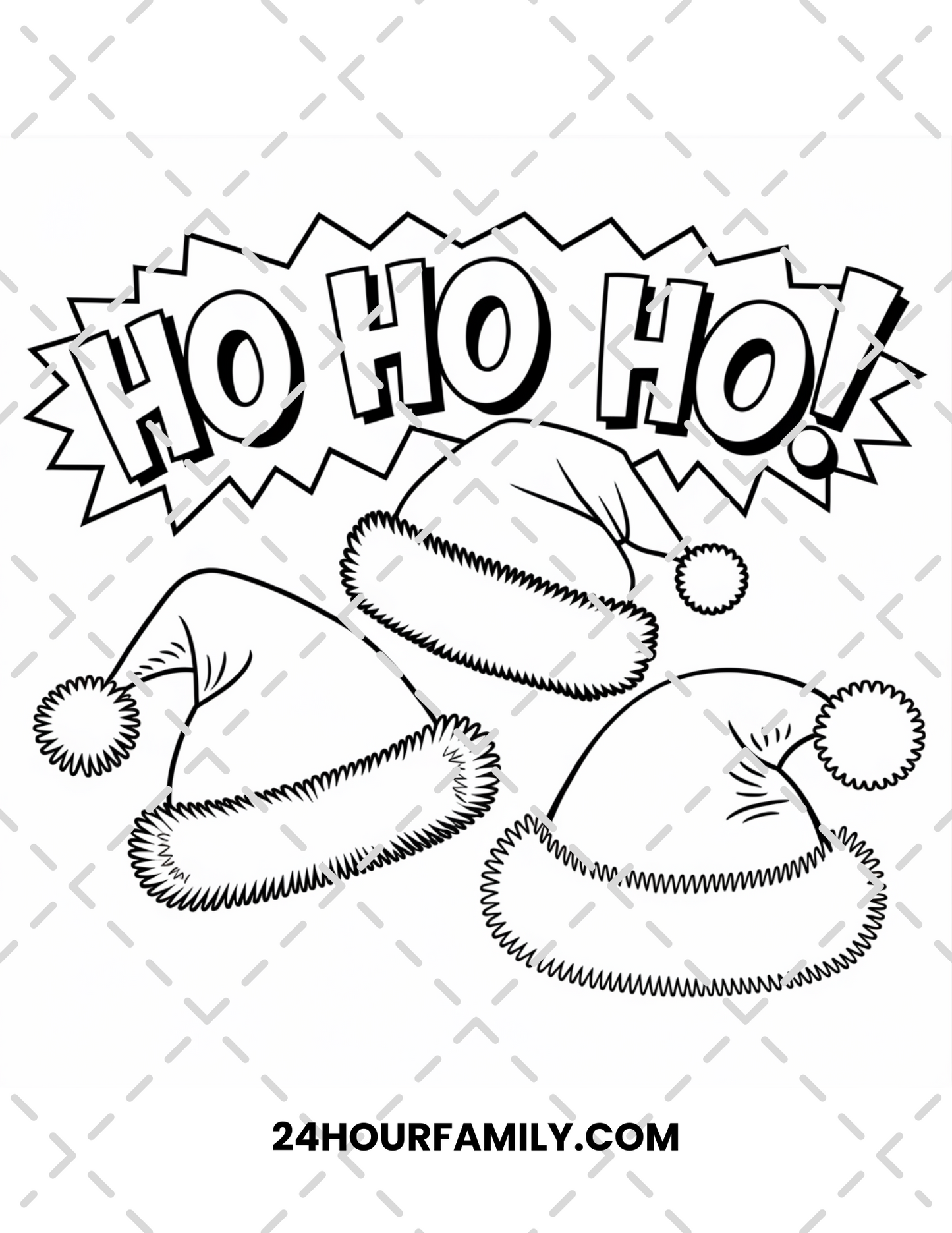 santa hats coloring pages
