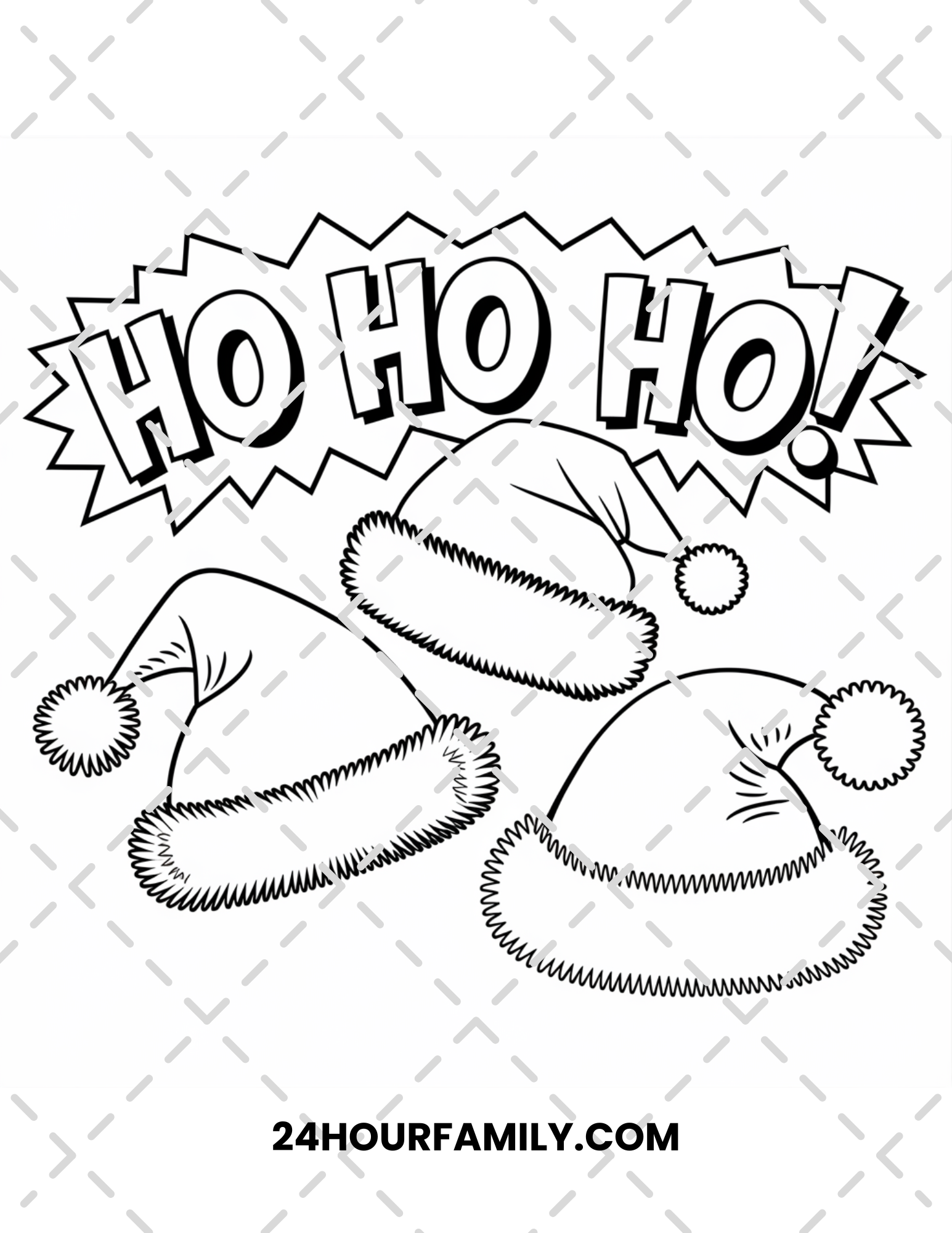 santa hats coloring pages