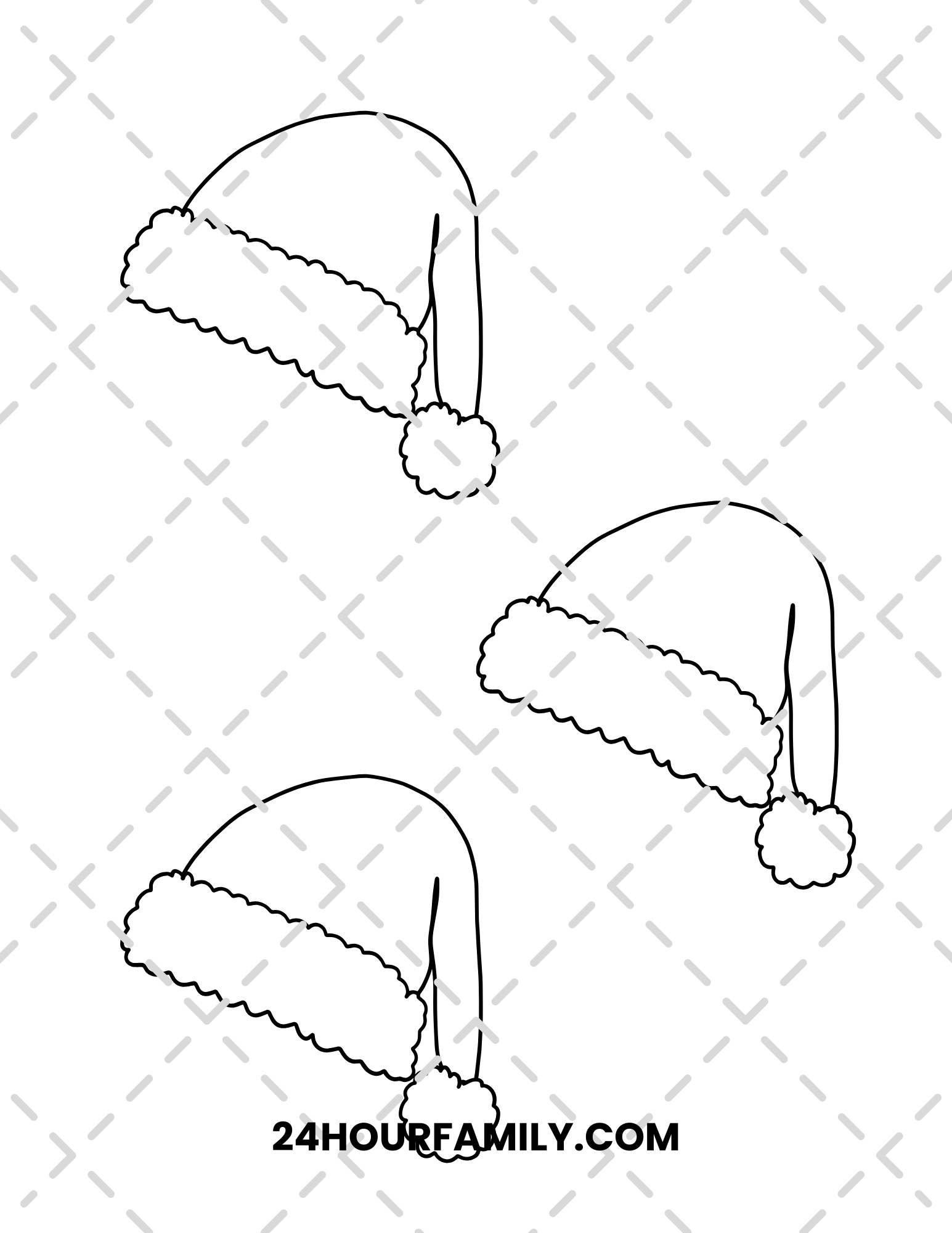 santa hats coloring pages