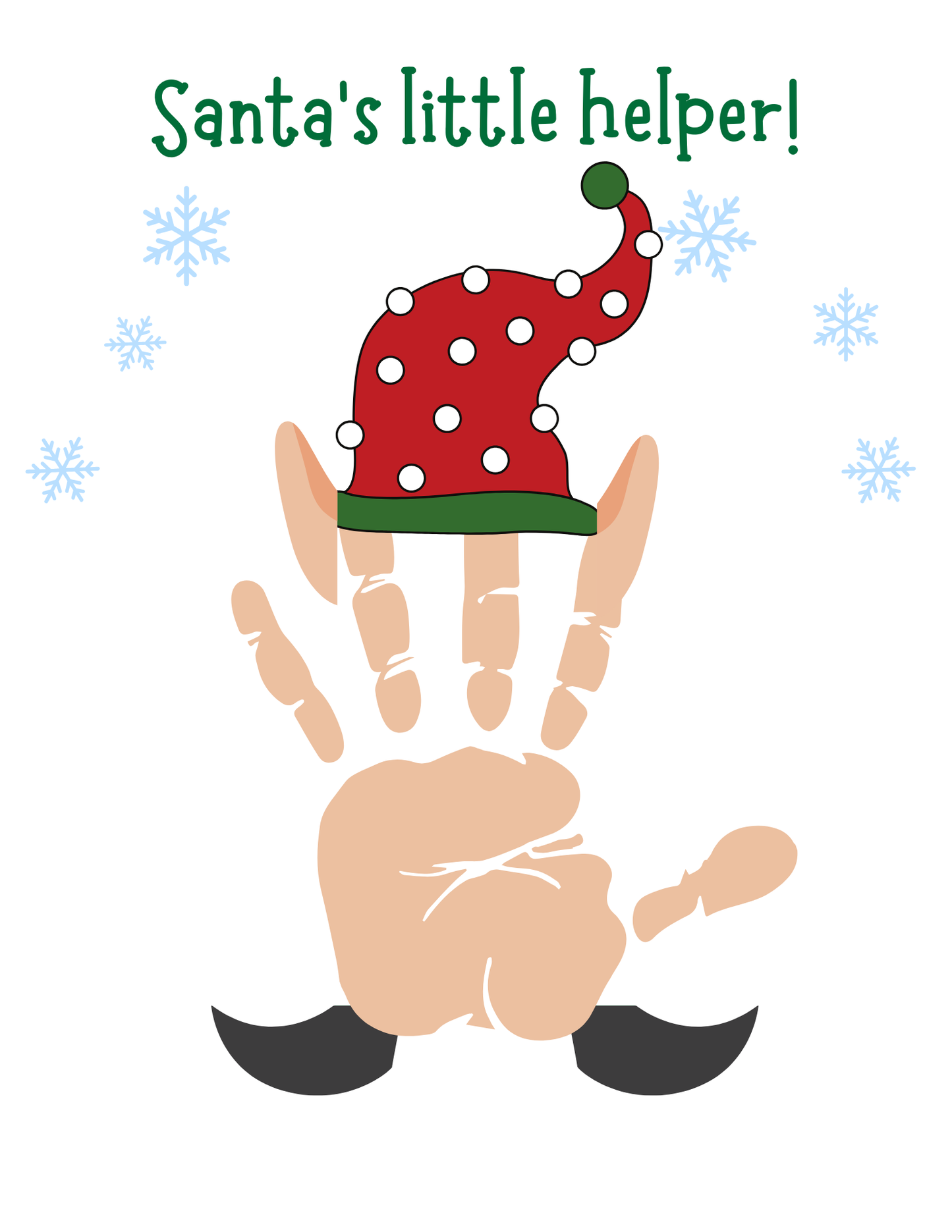 santa's little helper elf handprint art