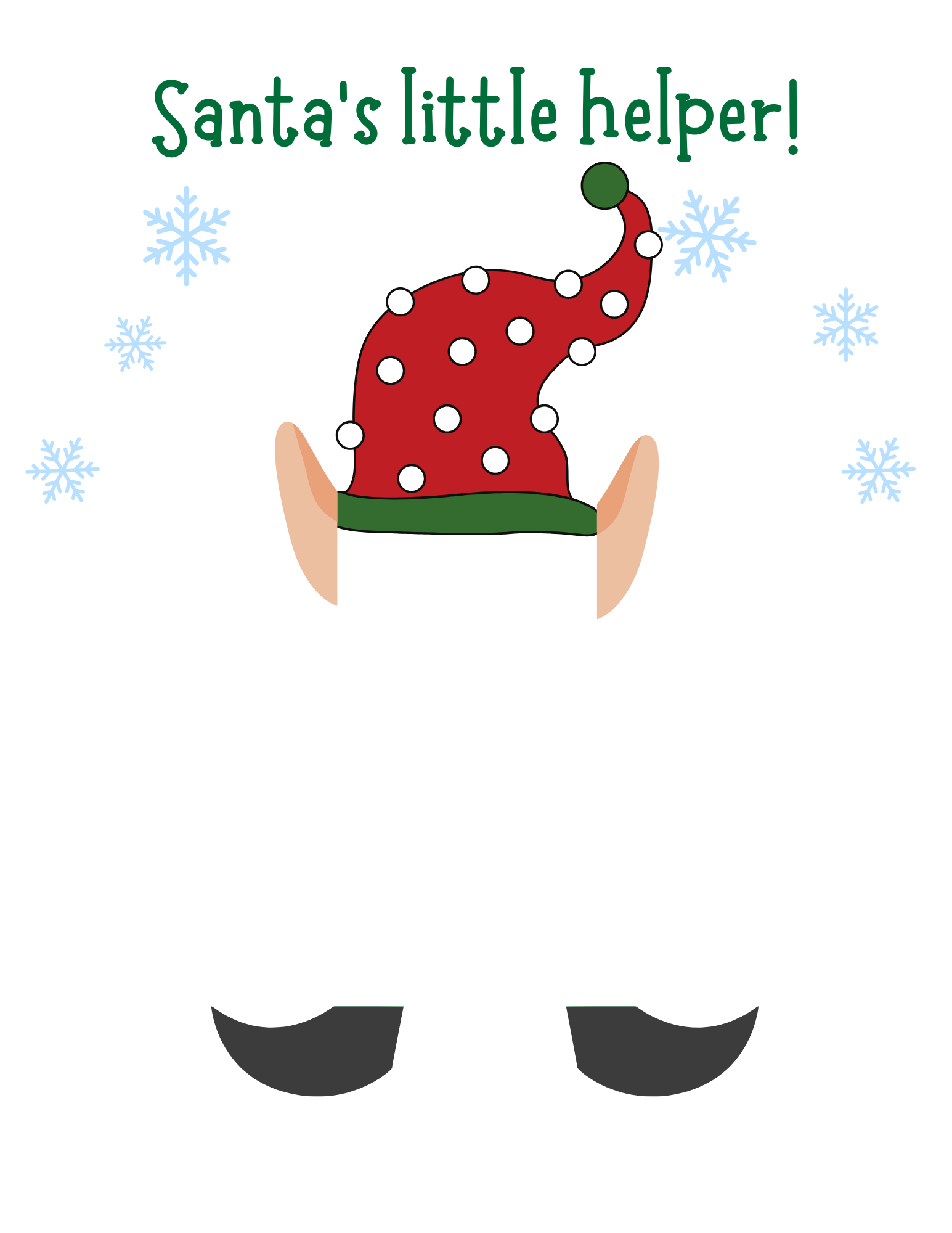 santas little helper handprint art printable