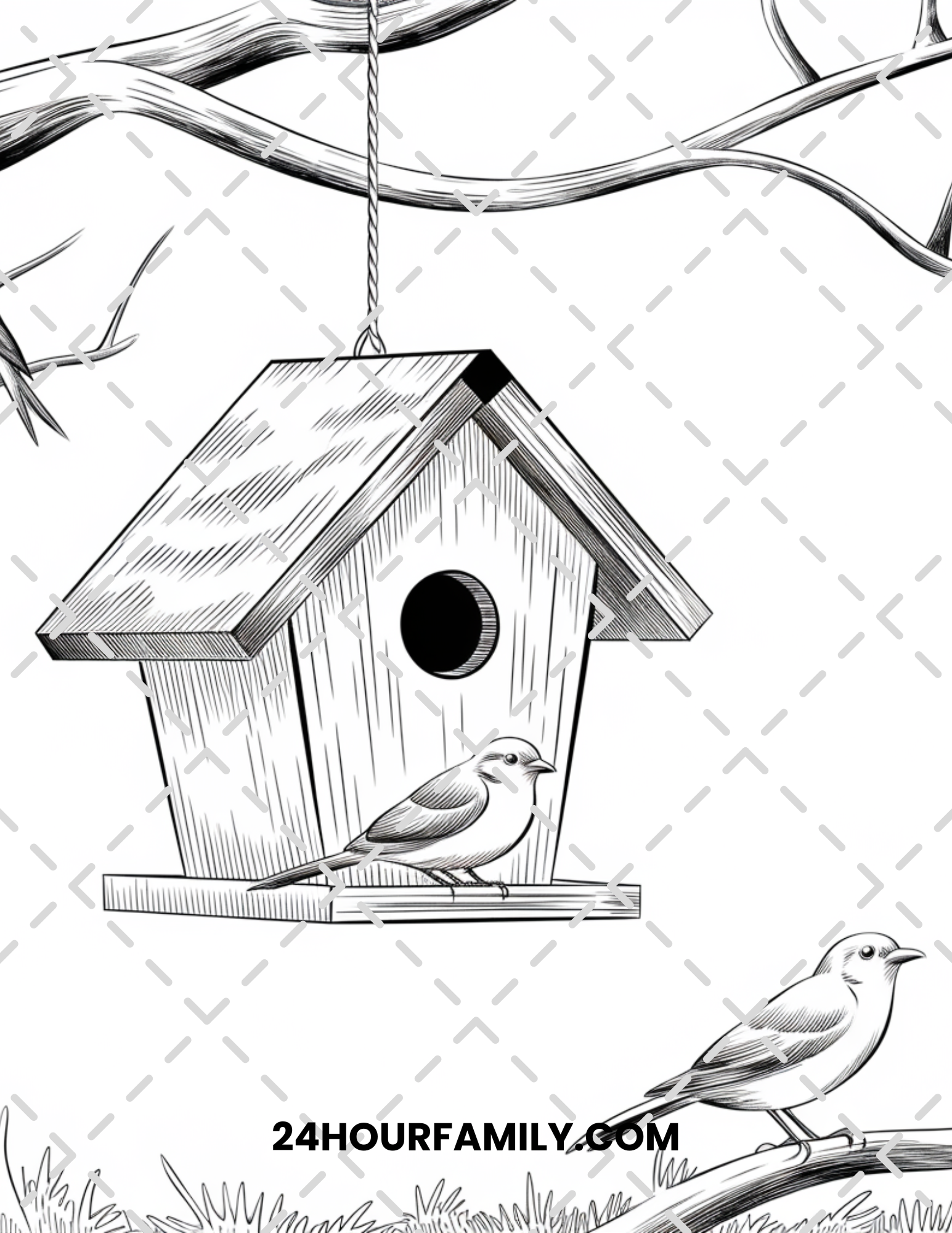 birdhouse coloring pages