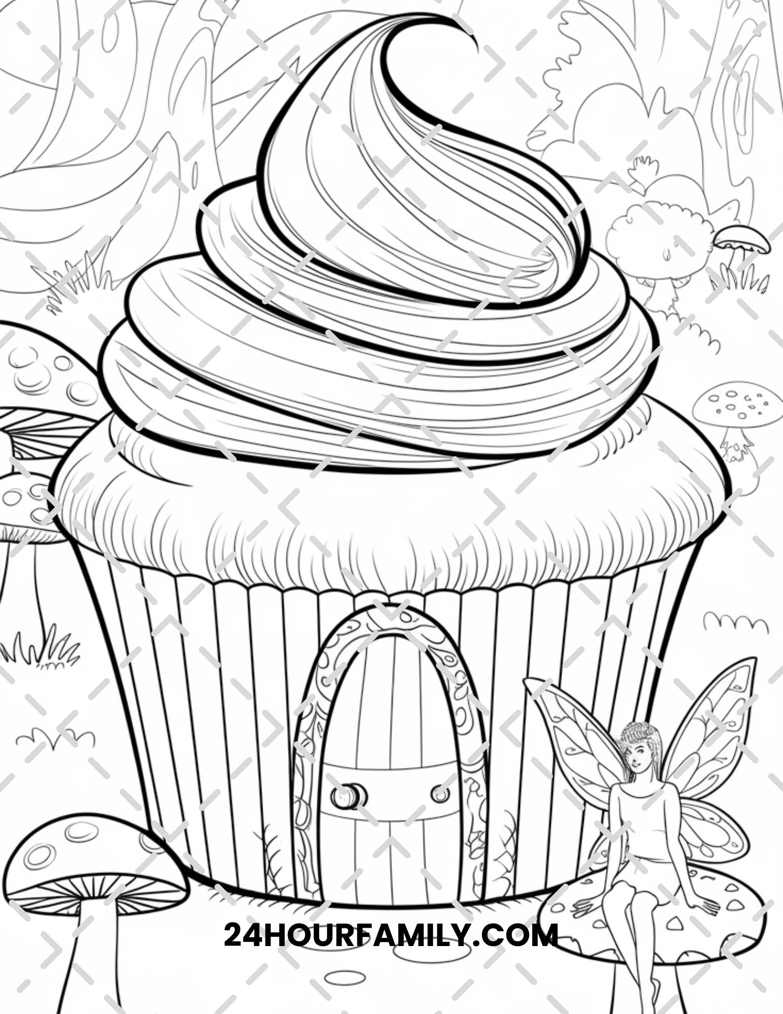fairy house coloring pages